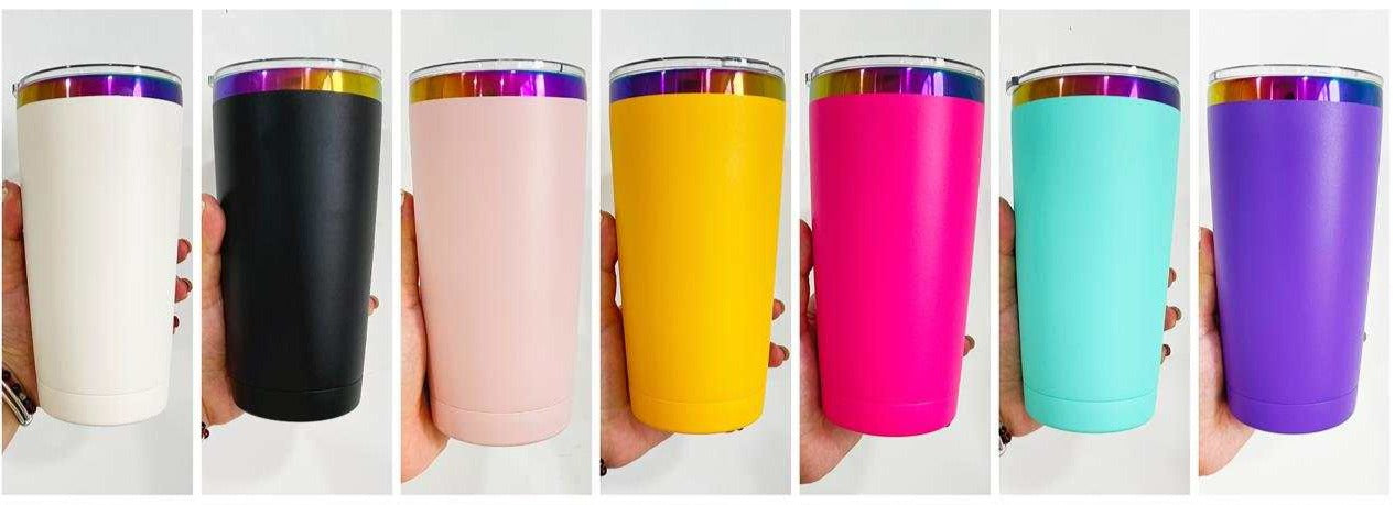 20oz Rainbow Plated Car Tumbler