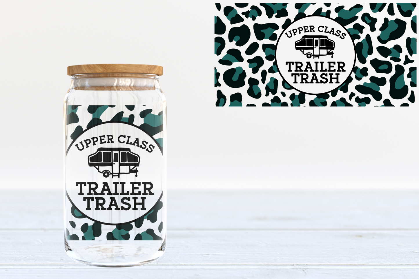 Upper Class Trailer Trash UV DTF 16oz Cup Wrap #86 - IN STOCK