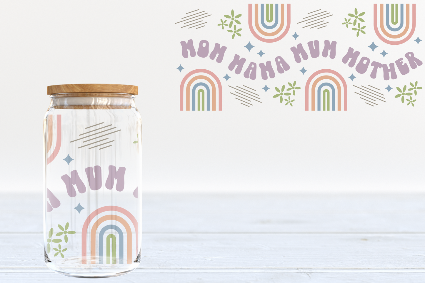 Mom Mama Mum Mother UV DTF 16oz Cup Wrap #134 - IN STOCK