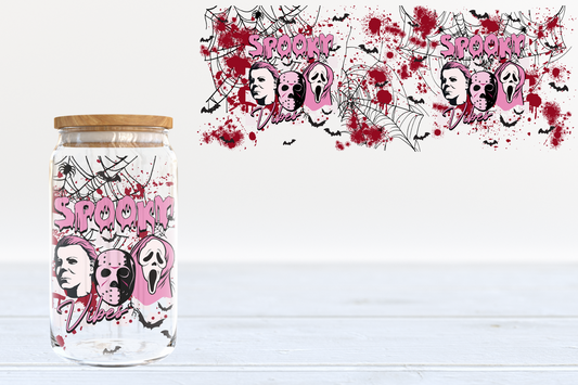 Spooky Vibes UV DTF 16oz Cup Wrap #143 - IN STOCK