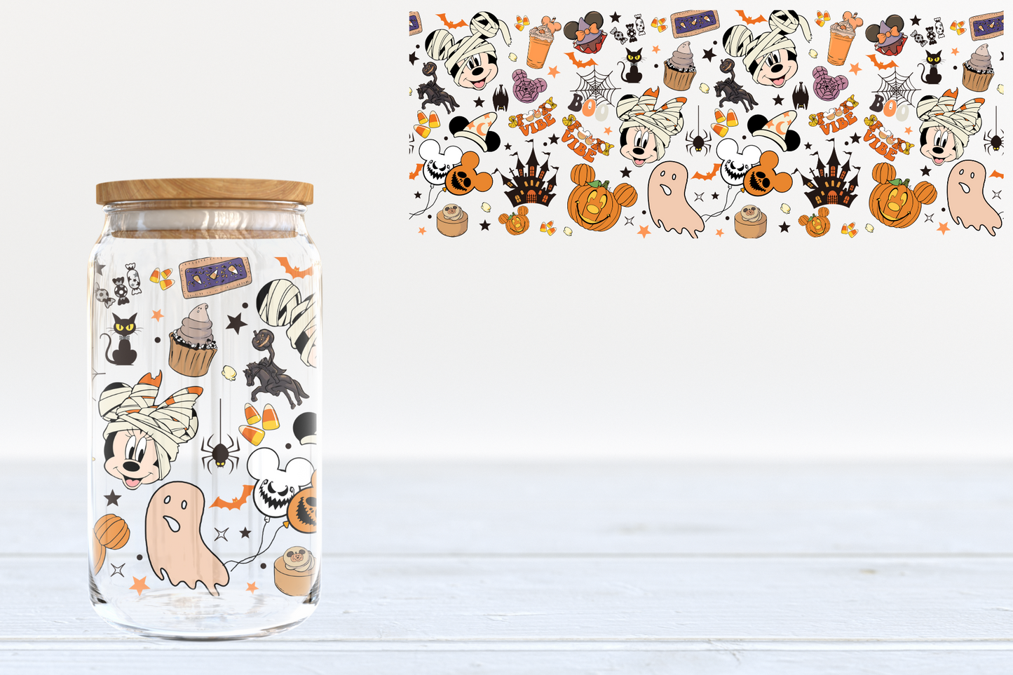 Halloween Charactors UV DTF 16oz Cup Wrap #146 - IN STOCK