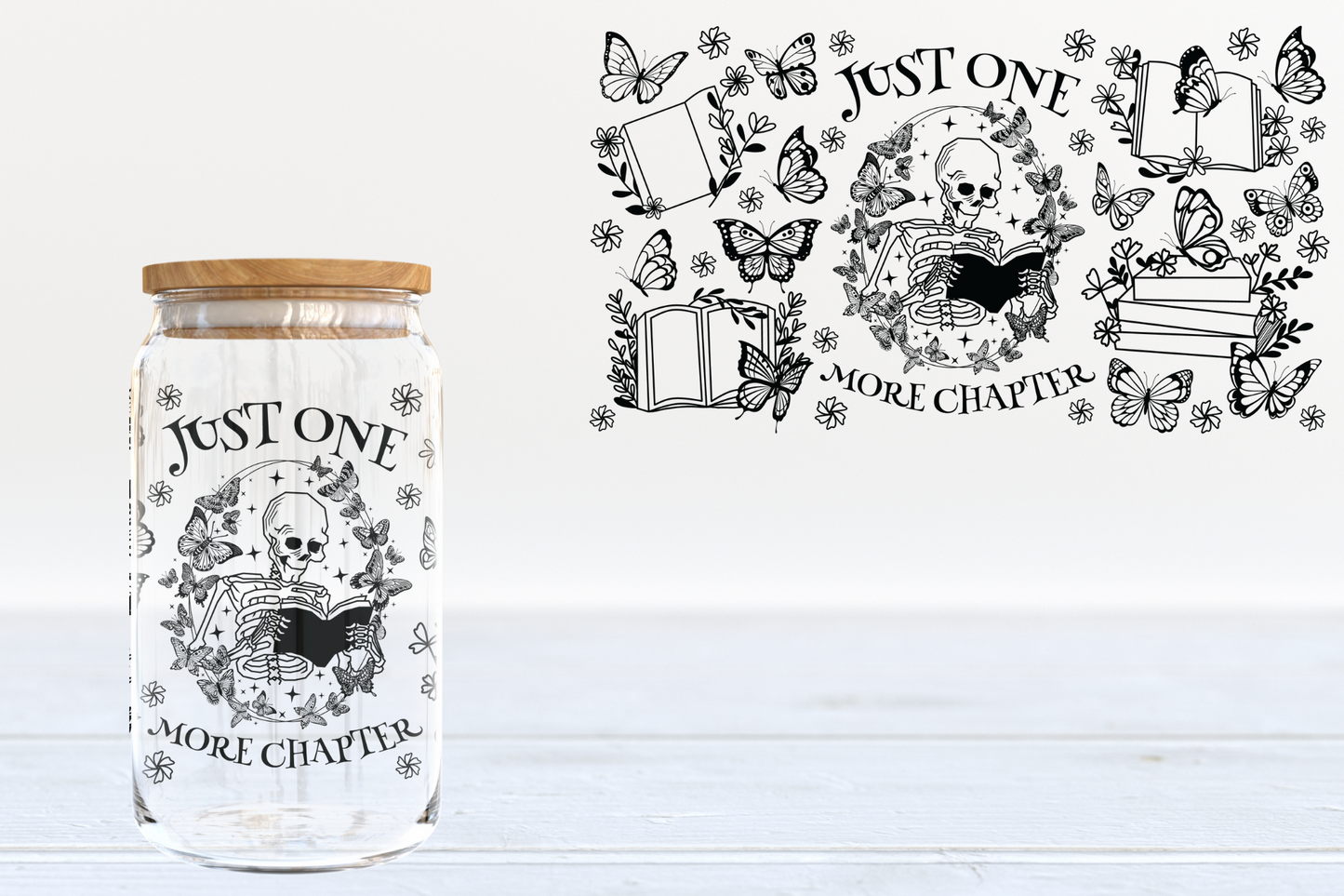 Just One More Chapter UV DTF 16oz Cup Wrap #149 - IN STOCK