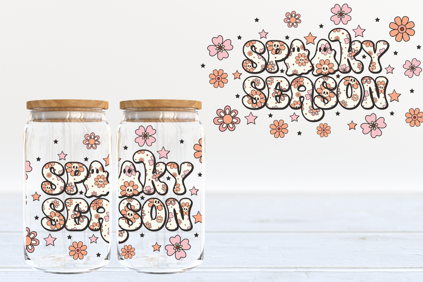 Spooky Season UV DTF 16oz Cup Wrap #173 - IN STOCK