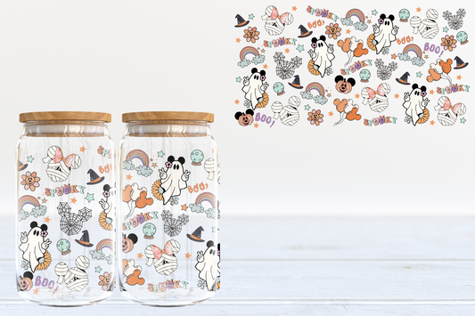 Spooky Collage UV DTF 16oz Cup Wrap #175 - IN STOCK