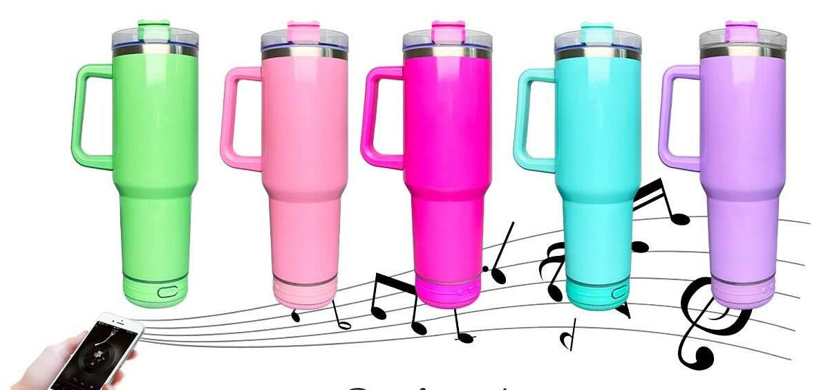40oz SPEAKER Tumbler with Handle