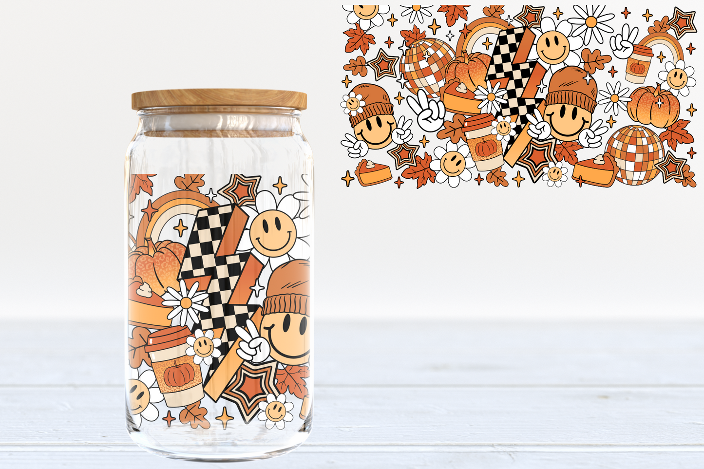 Fall Collage UV DTF 16oz Cup Wrap #188 - IN STOCK