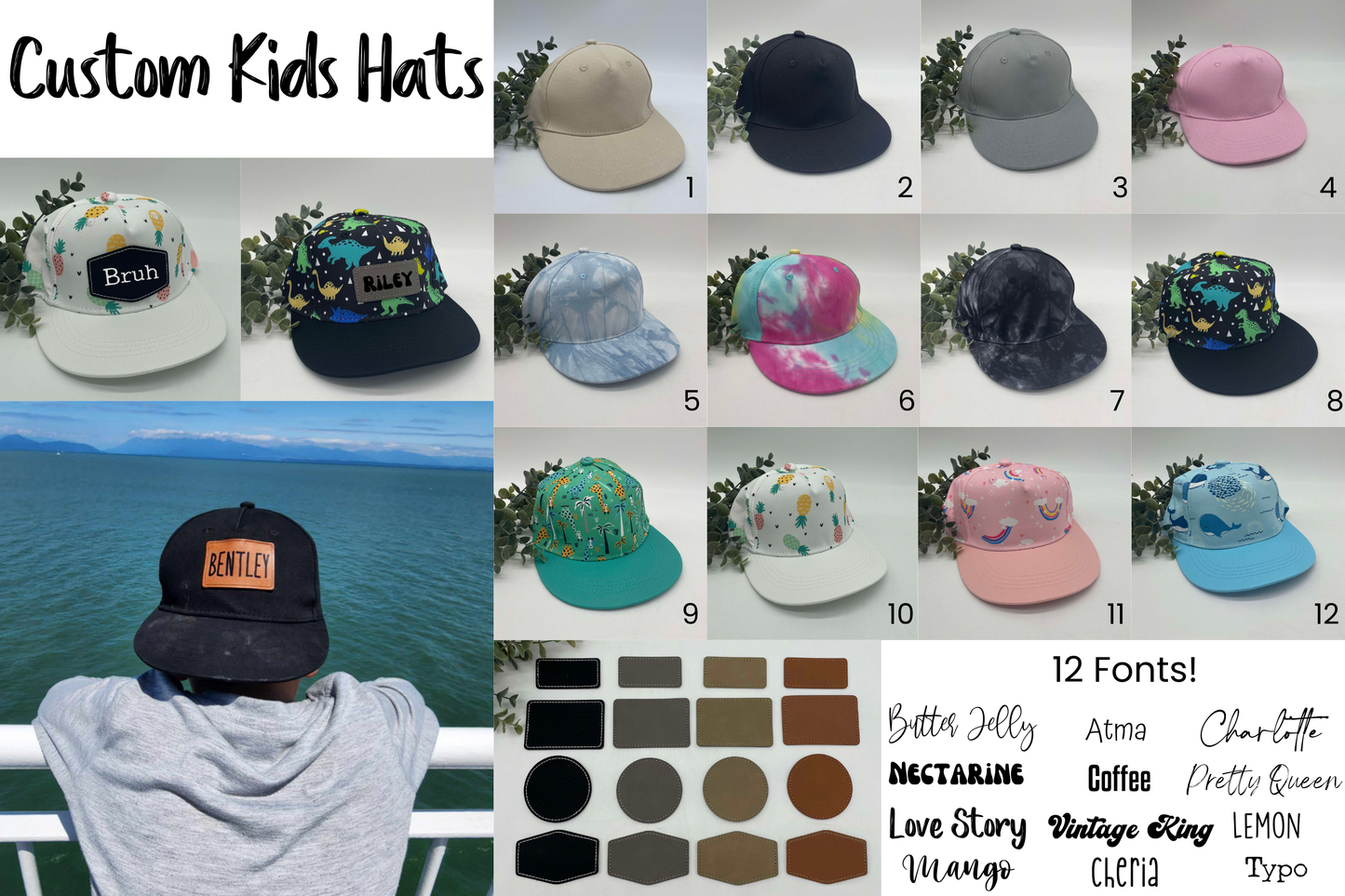 Custom Name KIDS Hats - Made to Order