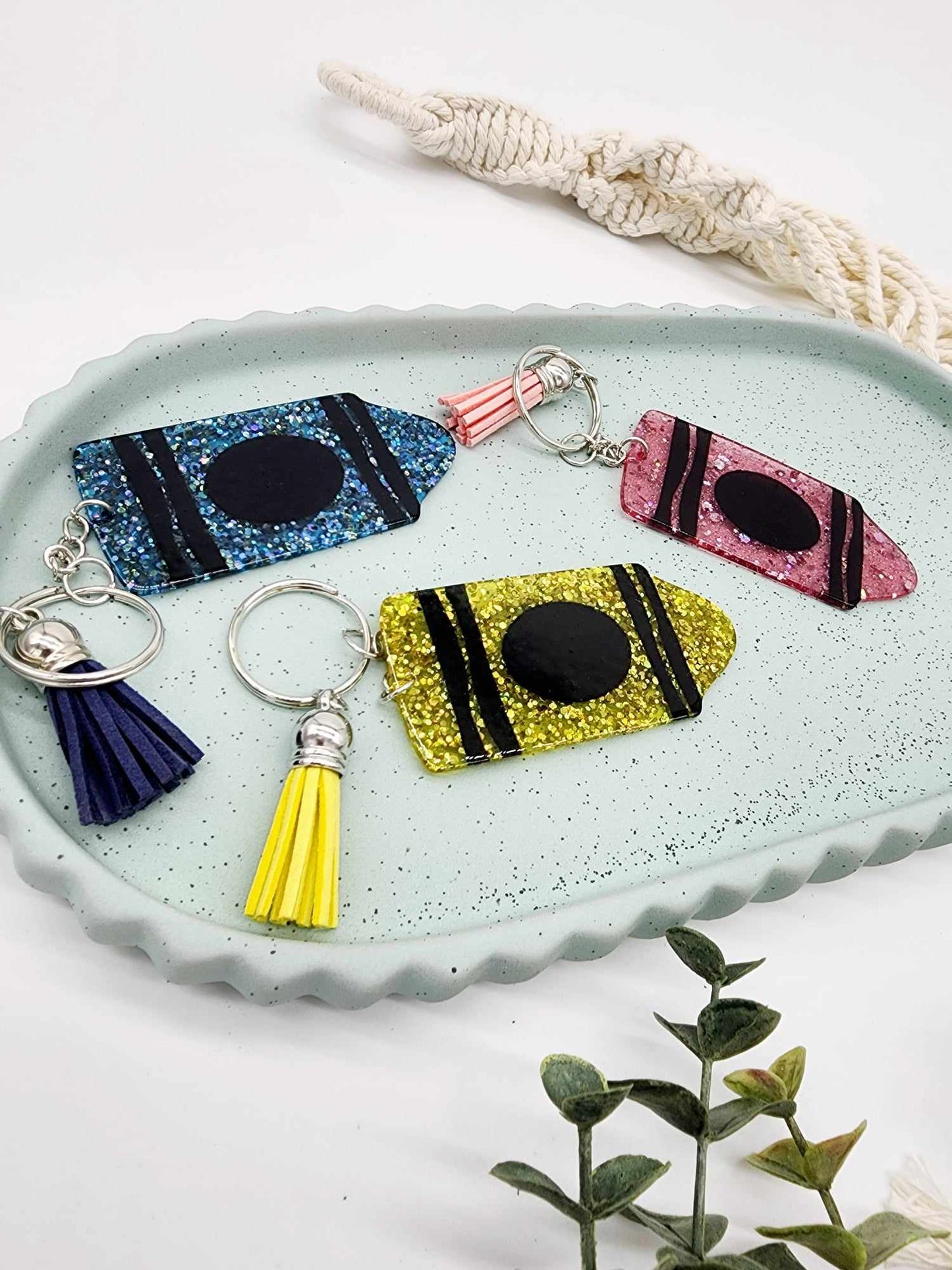 Teacher Pencil Resin Keychains - In Stock