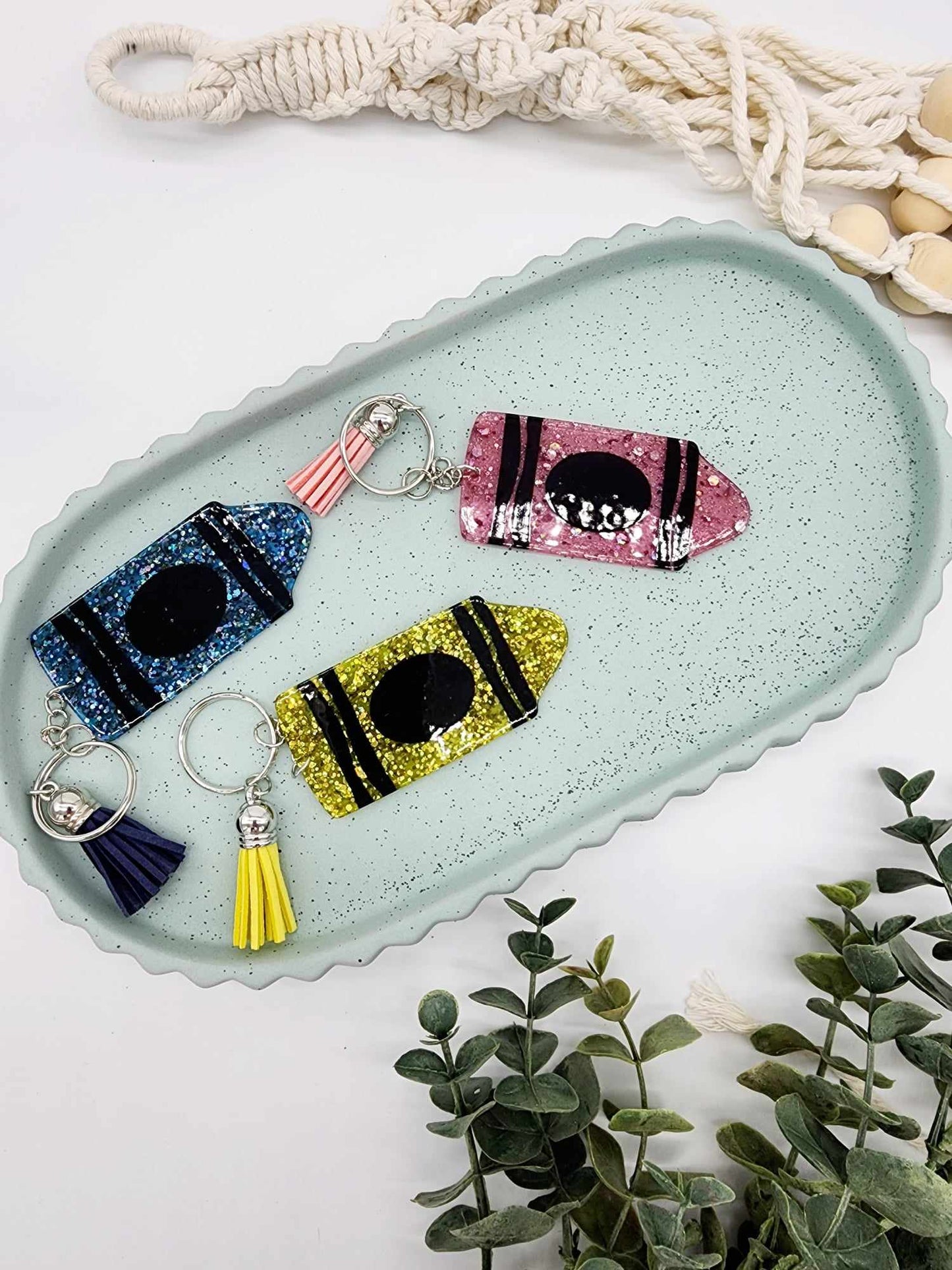 Teacher Pencil Resin Keychains - In Stock