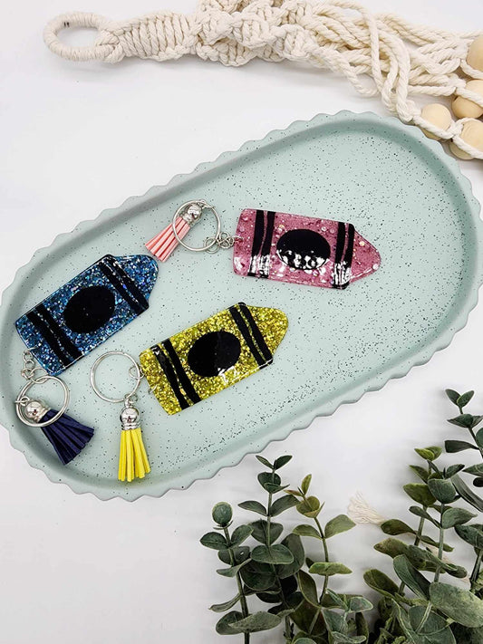 Teacher Pencil Resin Keychains - In Stock