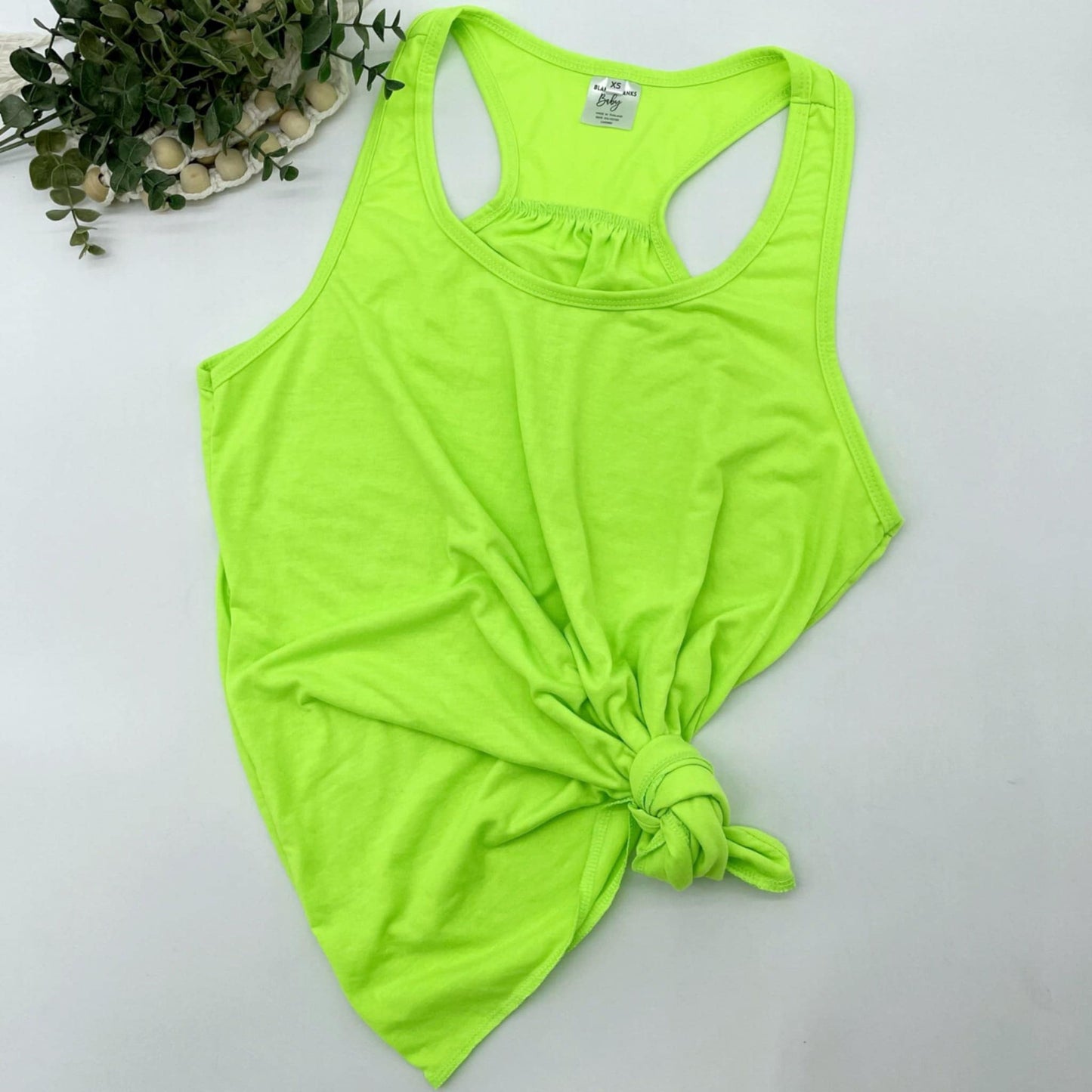 NEON - LADIES SCRUNCH BACK TANKS - INSTOCK