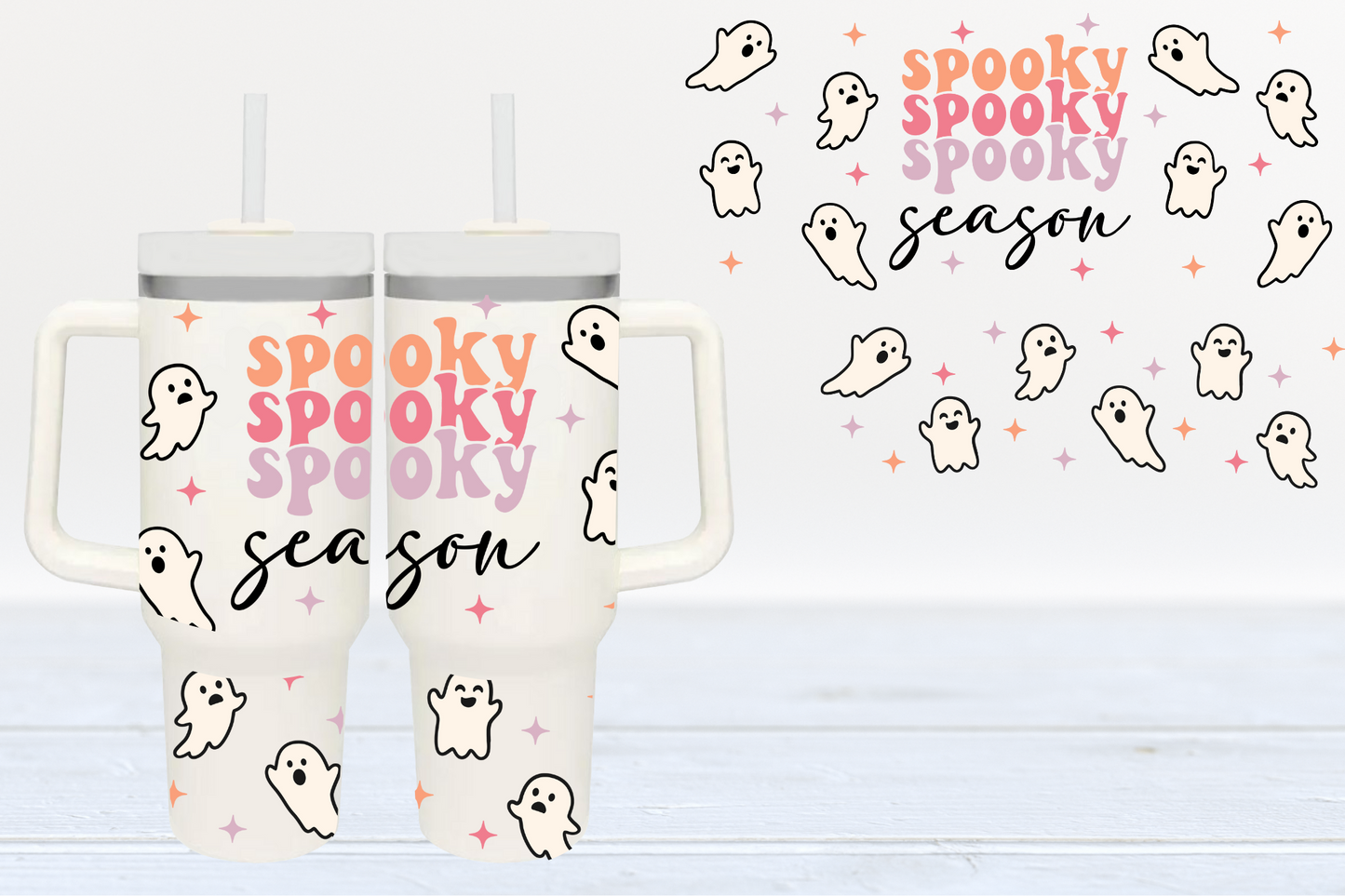 Spooky Season UV DTF 40oz Cup Wrap #40-37 - In Stock