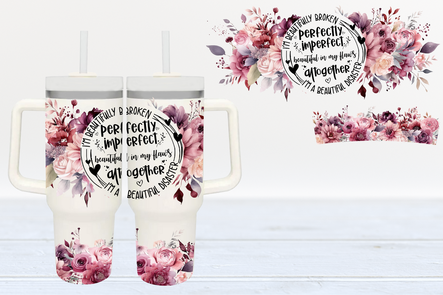 Perfectly Imperfect UV DTF 40oz Cup Wrap #40-40 - In Stock