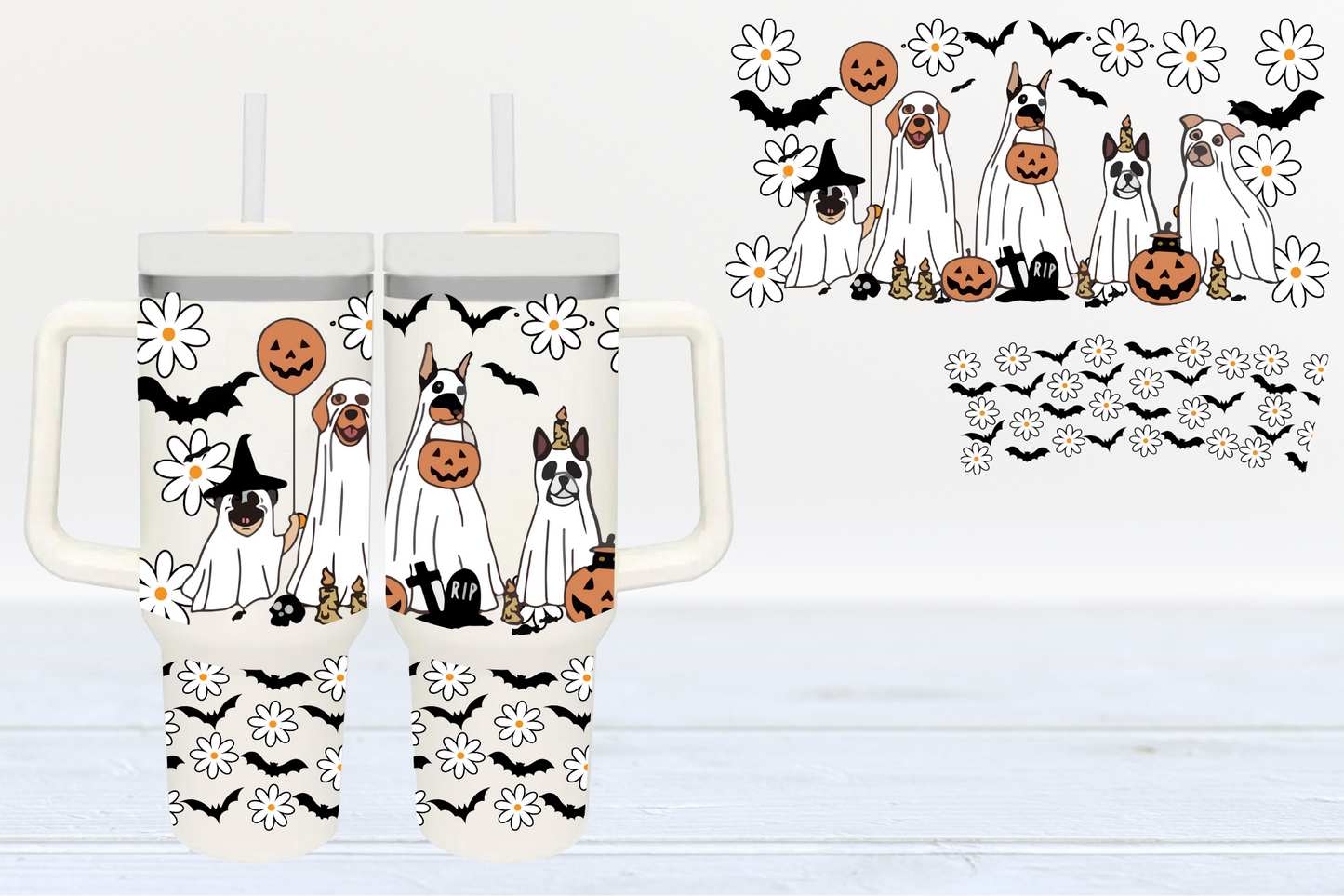 Ghost Dogs UV DTF 40oz Cup Wrap #40-58 - In Stock