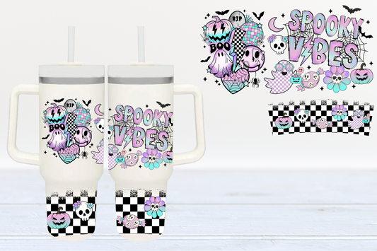 Spooky Vibes UV DTF 40oz Cup Wrap #40-64 - In Stock