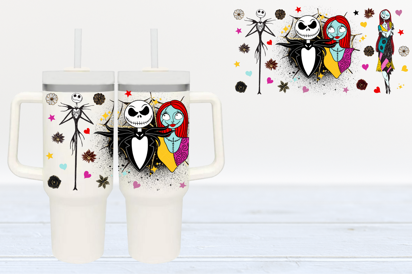 Horror Couple UV DTF 40oz Cup Wrap #40-67 - In Stock