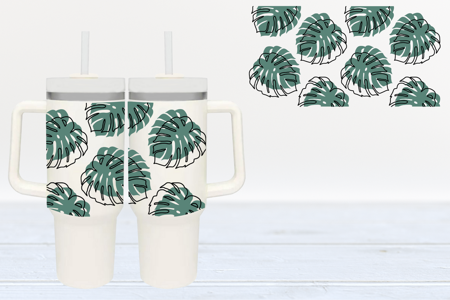 Leaves UV DTF 40oz Cup Wrap #40-77 - In Stock