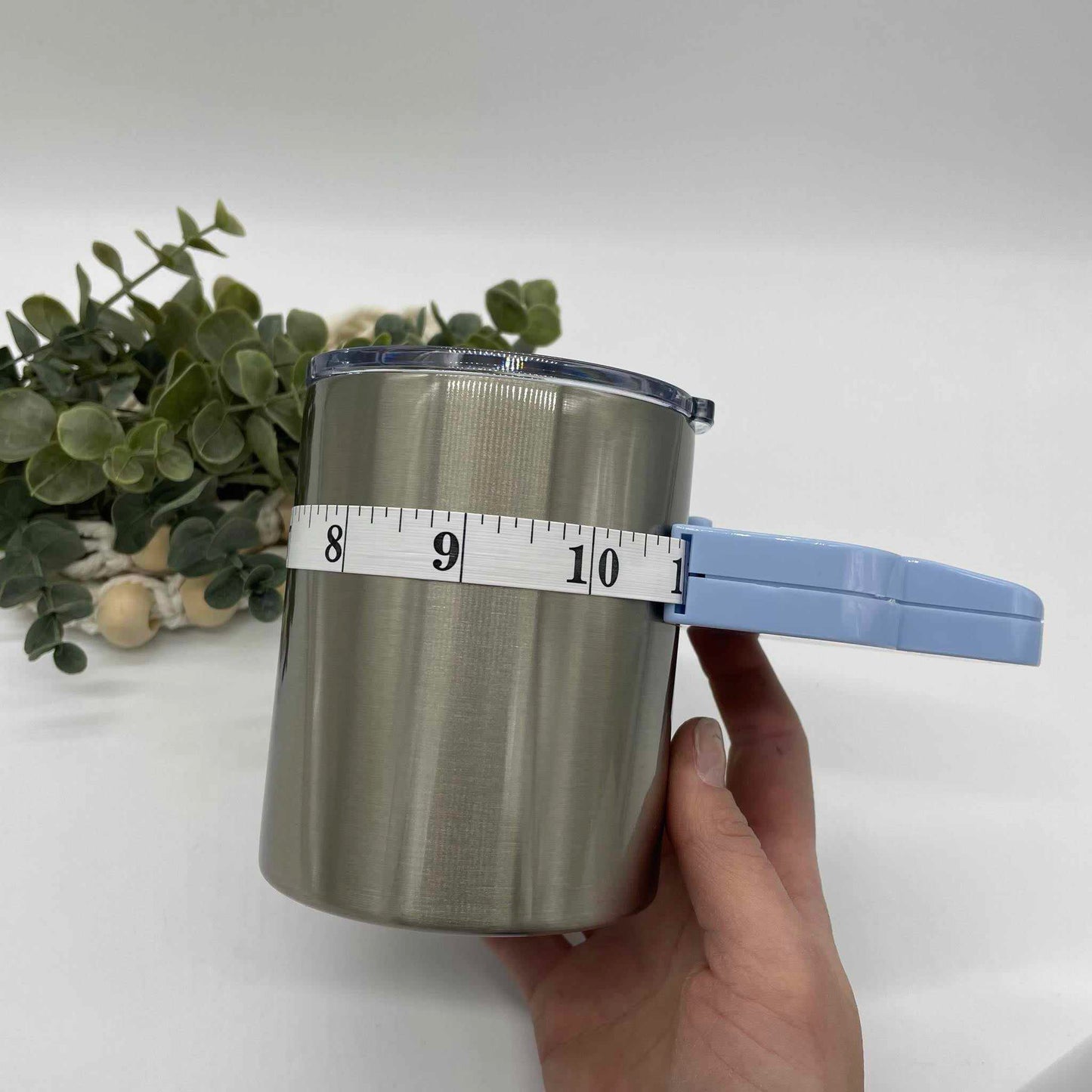 10oz White and Steel Sublimation Lowball Cup - In Stock