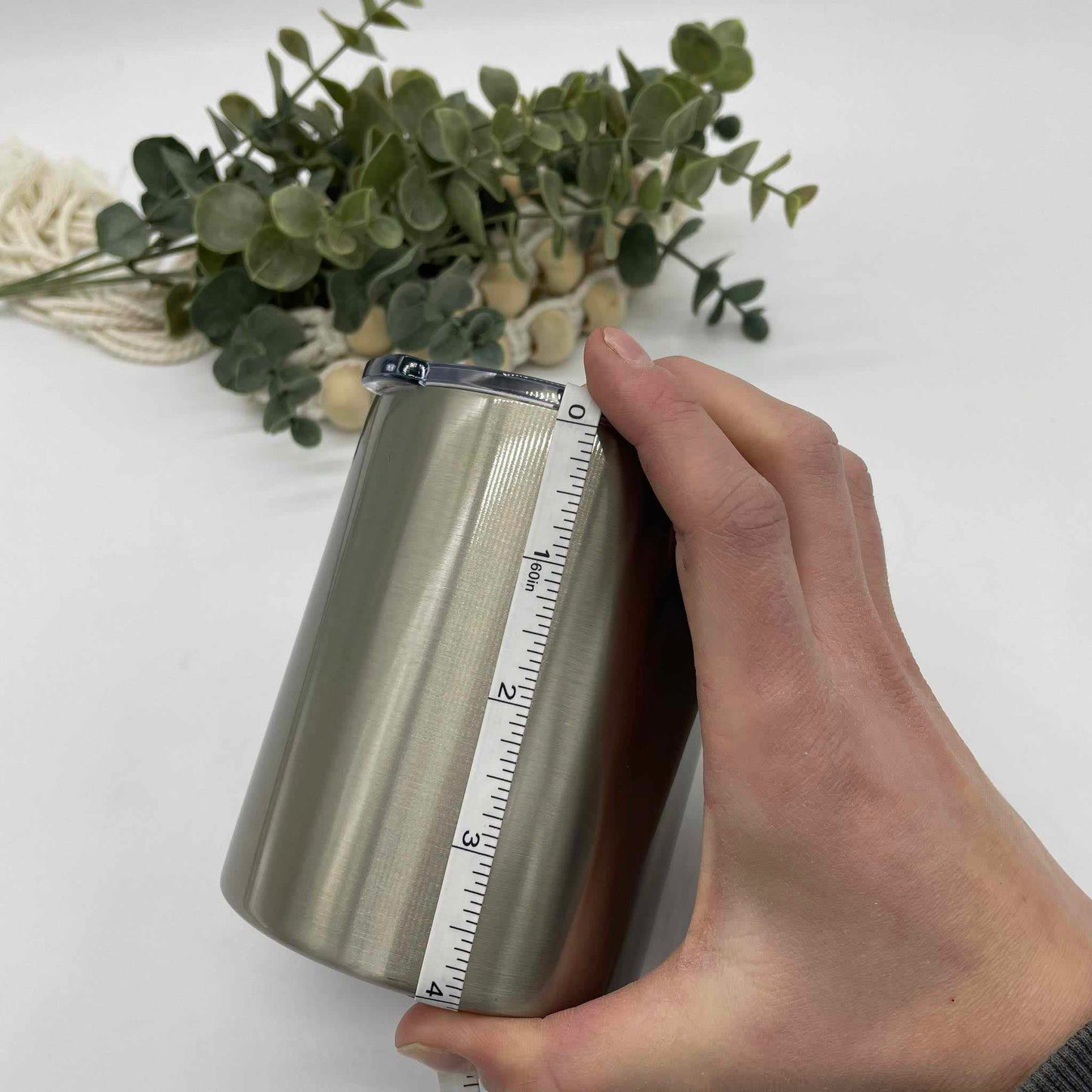 10oz White and Steel Sublimation Lowball Cup - In Stock