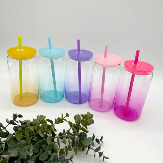 Coloured Ombre Glass Sublimation 16oz Cup