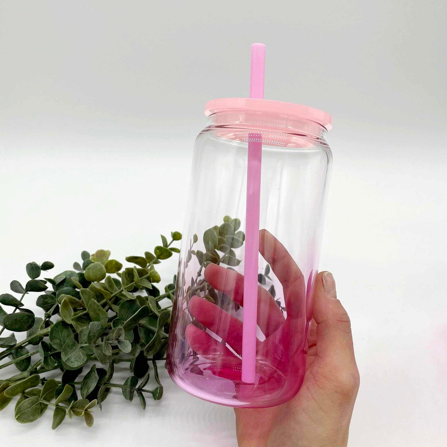 Clear Ombre 16oz Glass Can for Sublimation