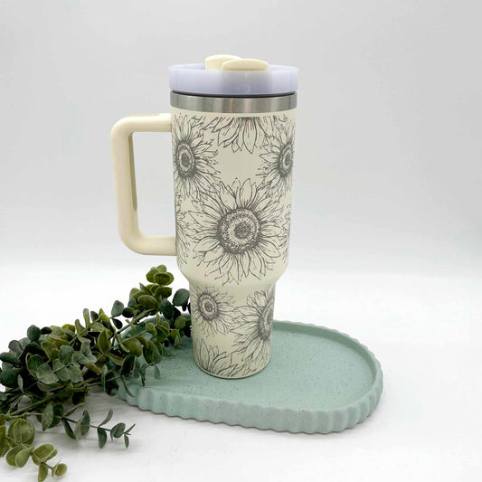 Sunflower 40oz Tumbler with Handle