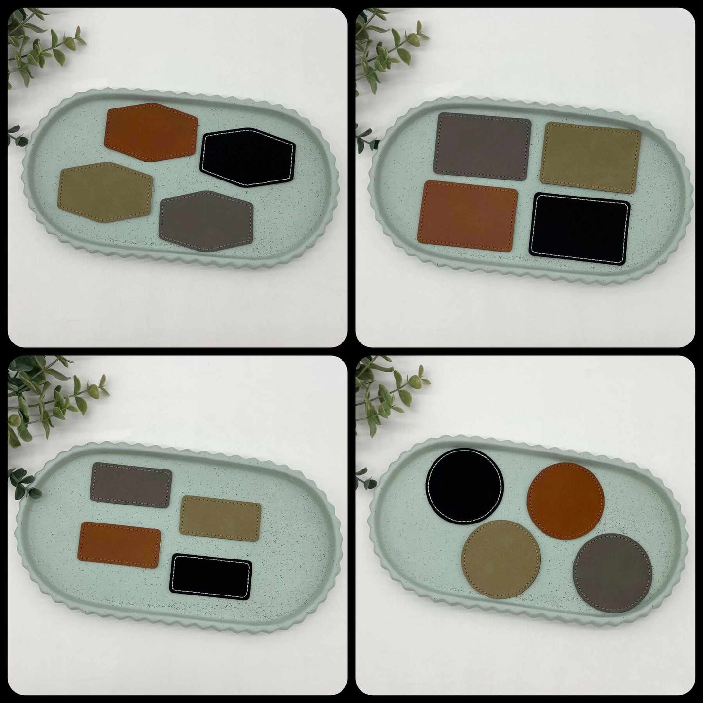 Stitched Leatherette Round Hat Patch for Engraving - 10 Colours!