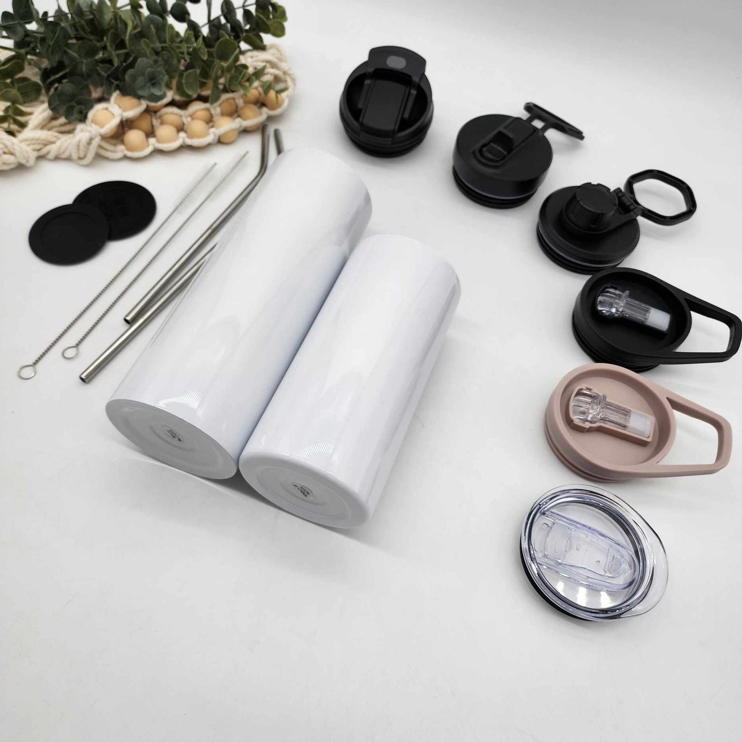 DELUXE Flat Edge 20oz Skinny Straight Sublimation Tumbler
