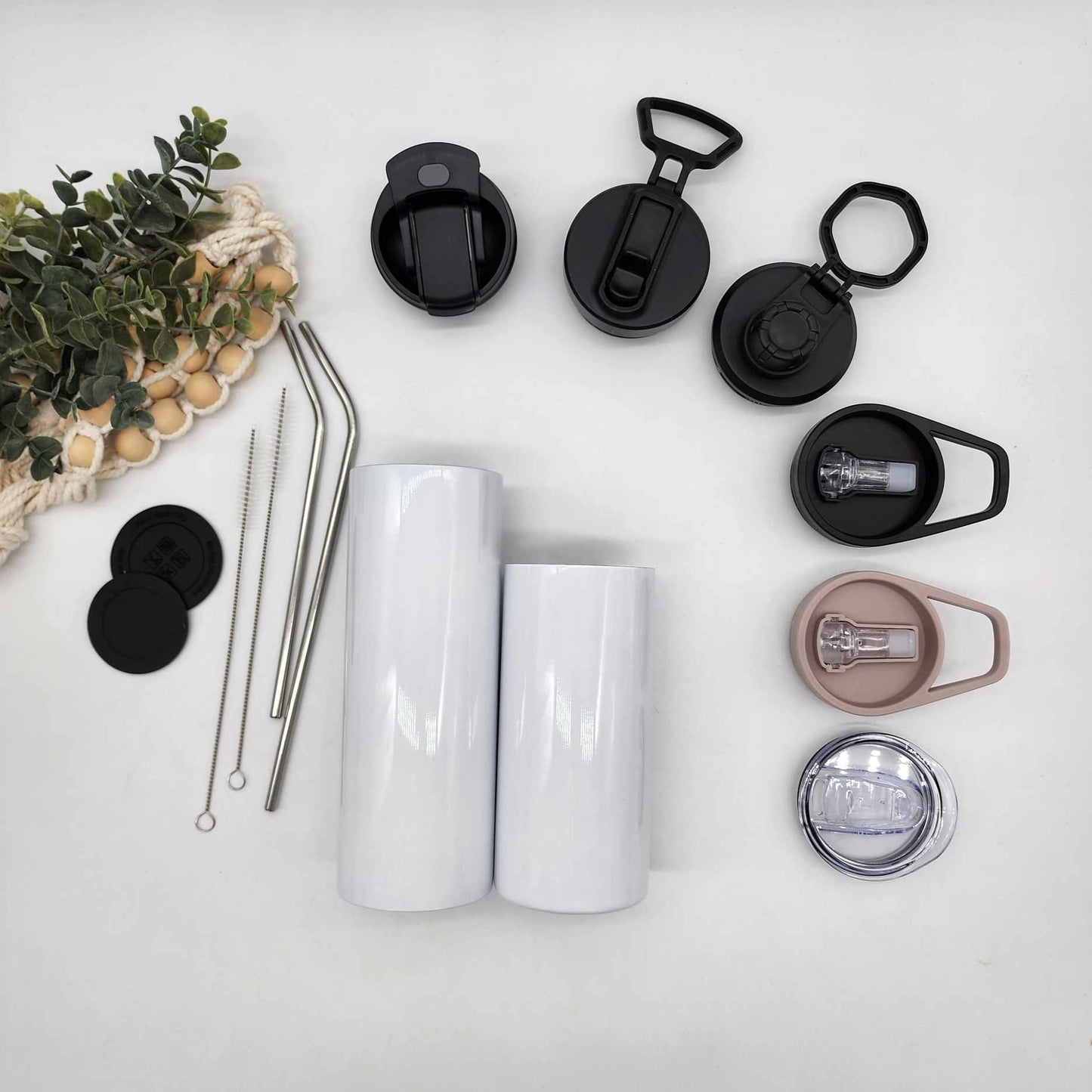 DELUXE Flat Edge 20oz Skinny Straight Sublimation Tumbler
