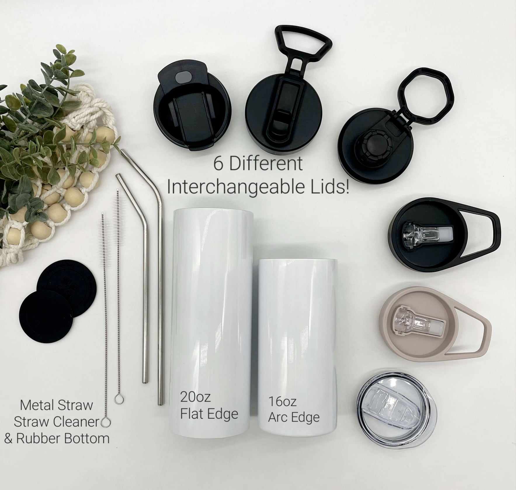 DELUXE Flat Edge 20oz Skinny Straight Sublimation Tumbler – Blanks