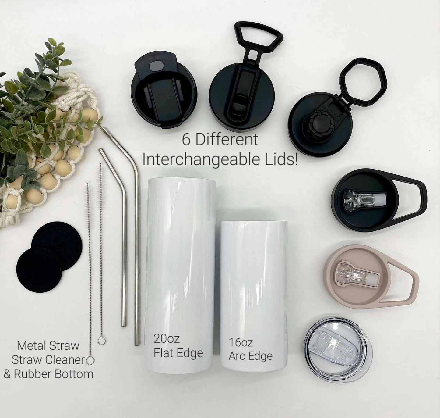DELUXE Flat Edge 20oz Skinny Straight Sublimation Tumbler