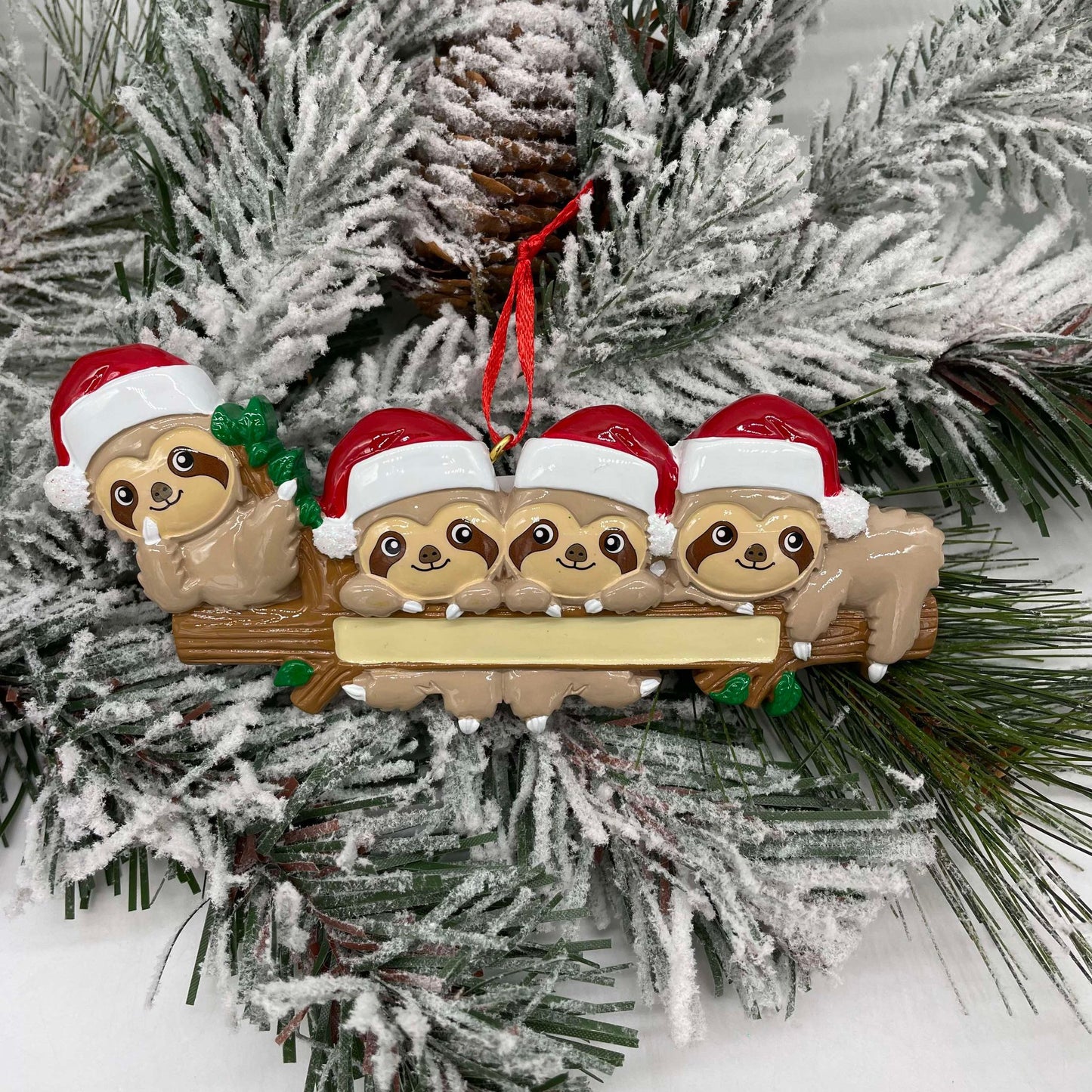 Sloth Family - Polyresin Christmas Ornaments