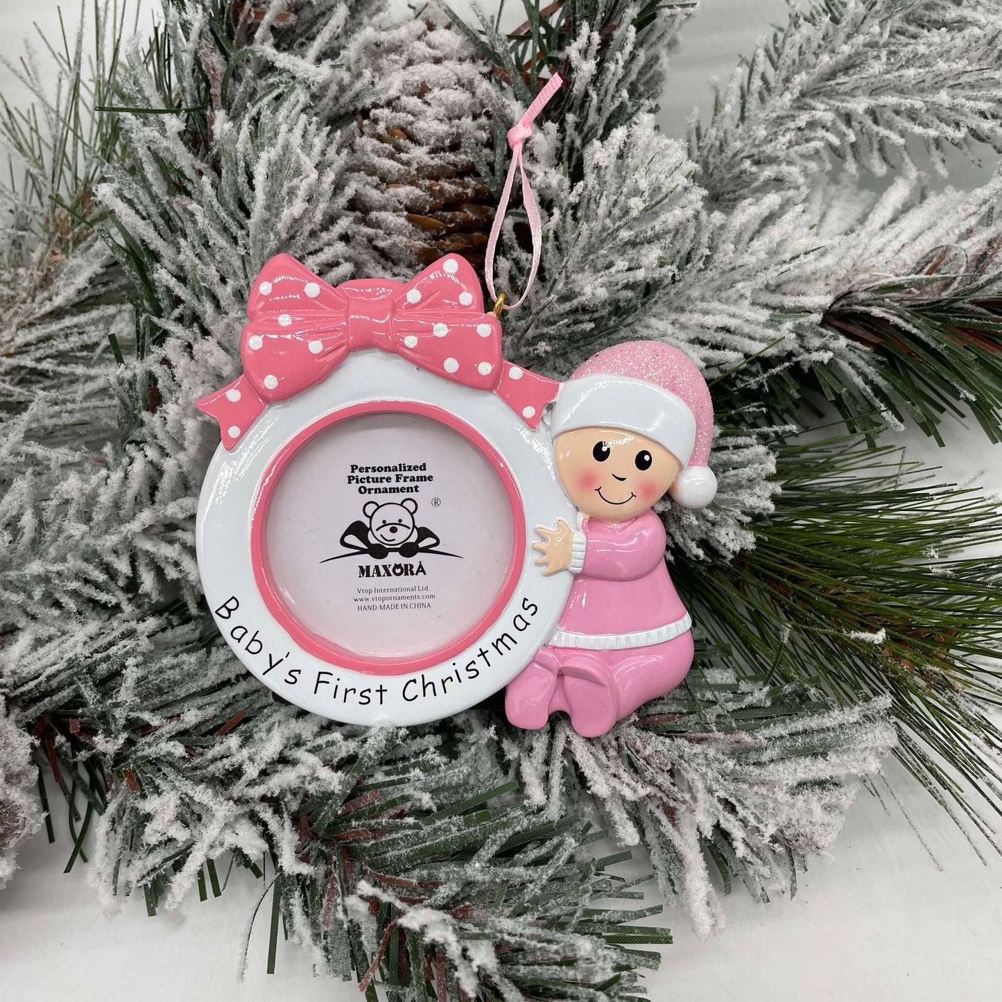 Babies 1st Christmas Frame - Polyresin Christmas Ornaments