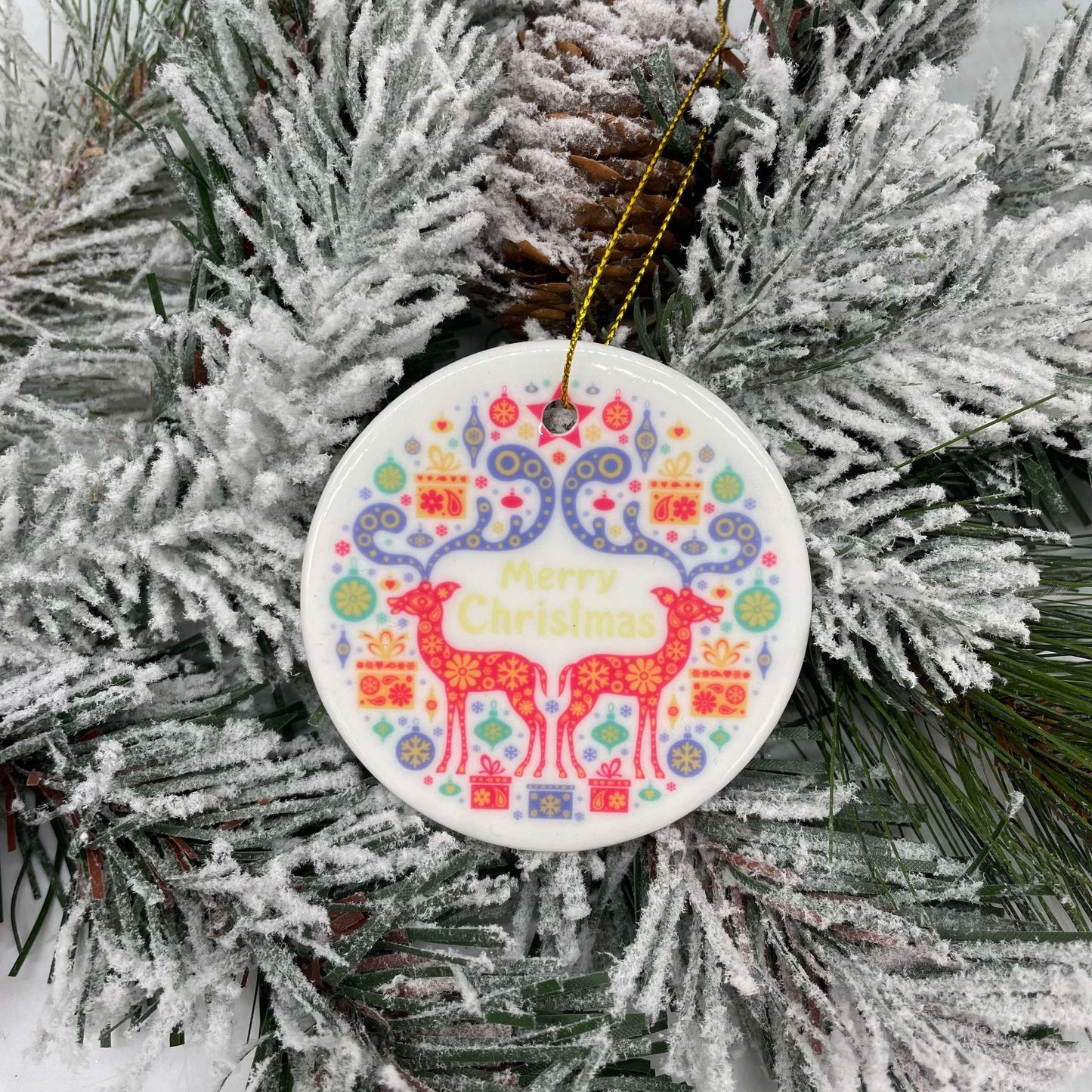 Round Ceramic Ornament for Sublimation