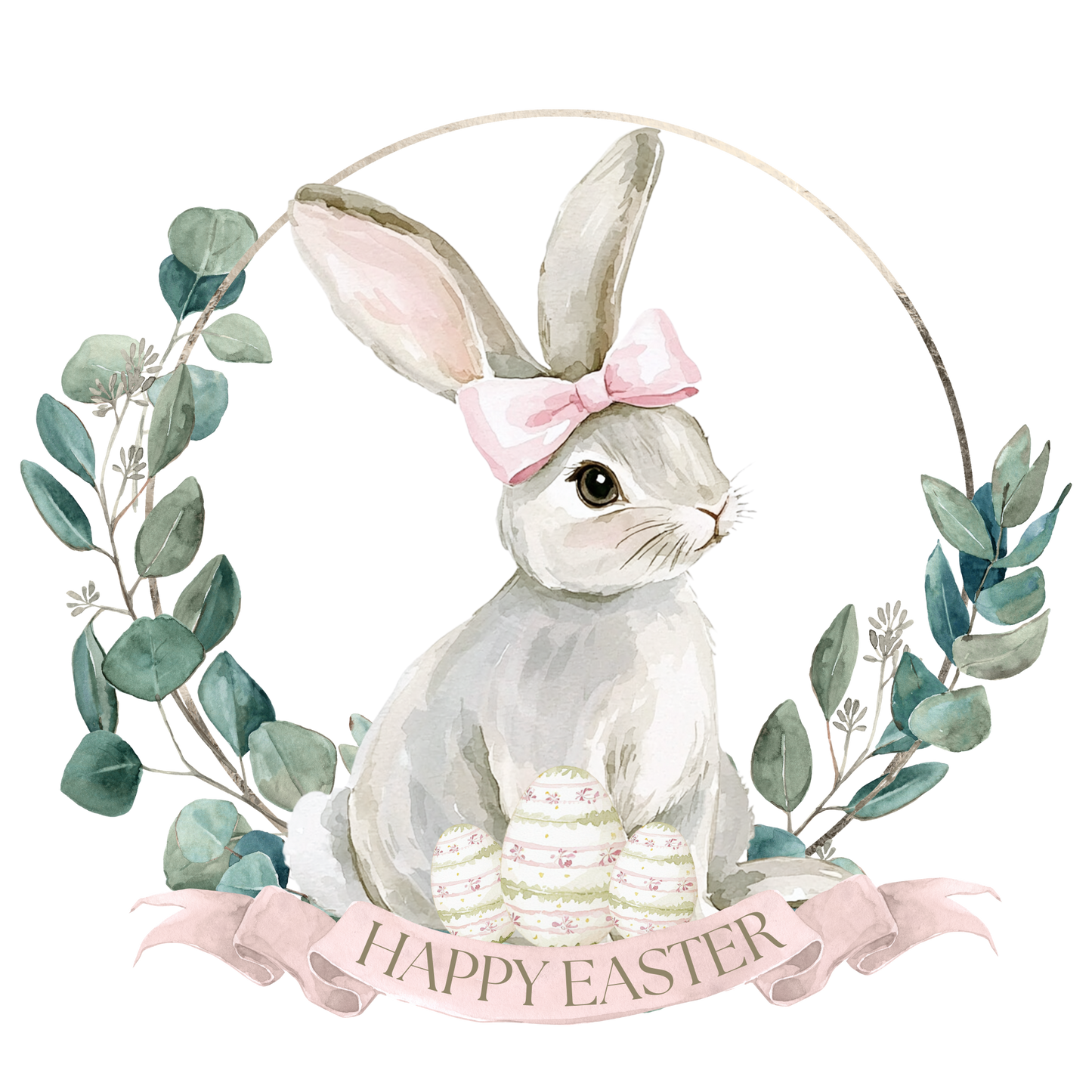 Bunny Wreath UV DTF #469