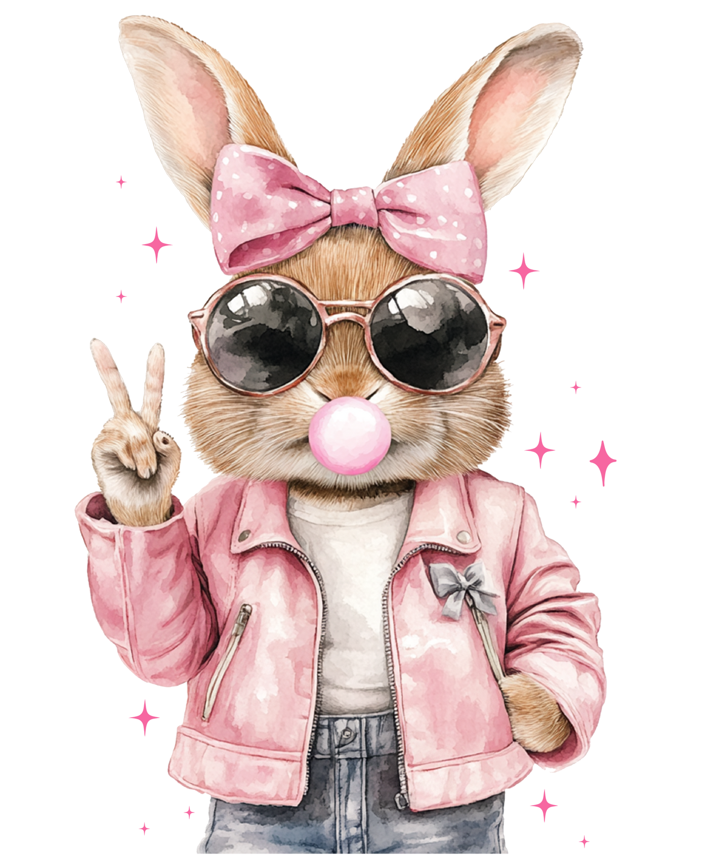 Bubblegum Bunny UV DTF #470