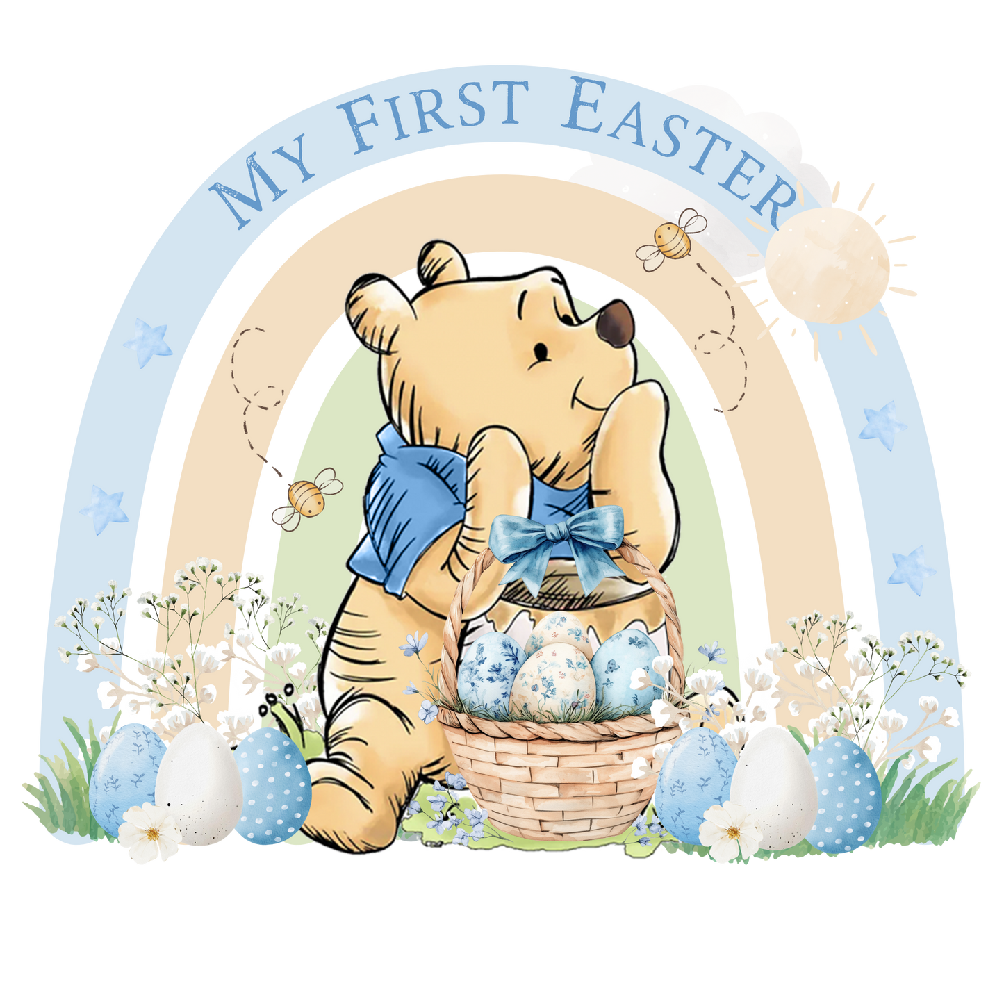 Blue Bear First Easter UV DTF #476