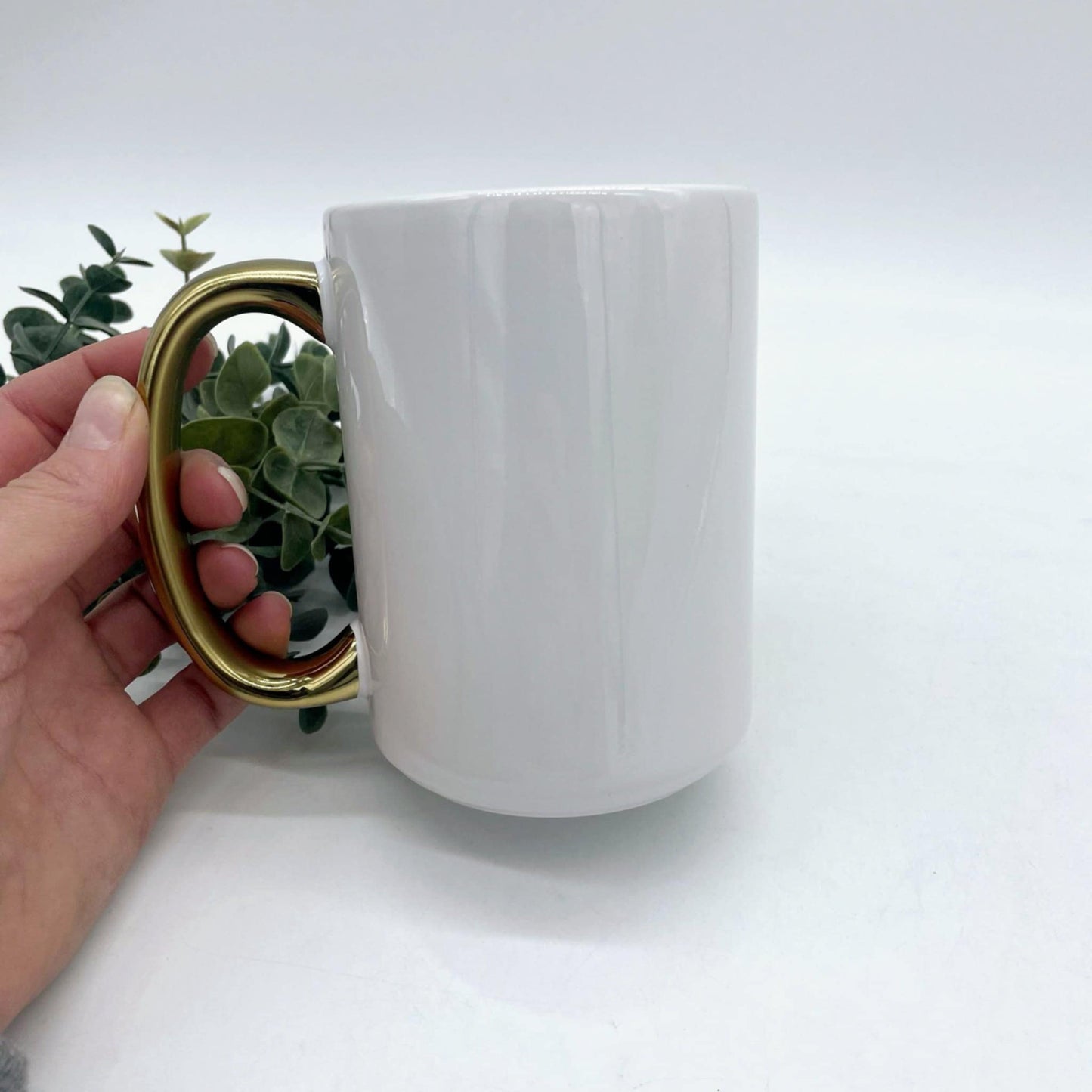 15oz Gold Handle Sublimation Mugs