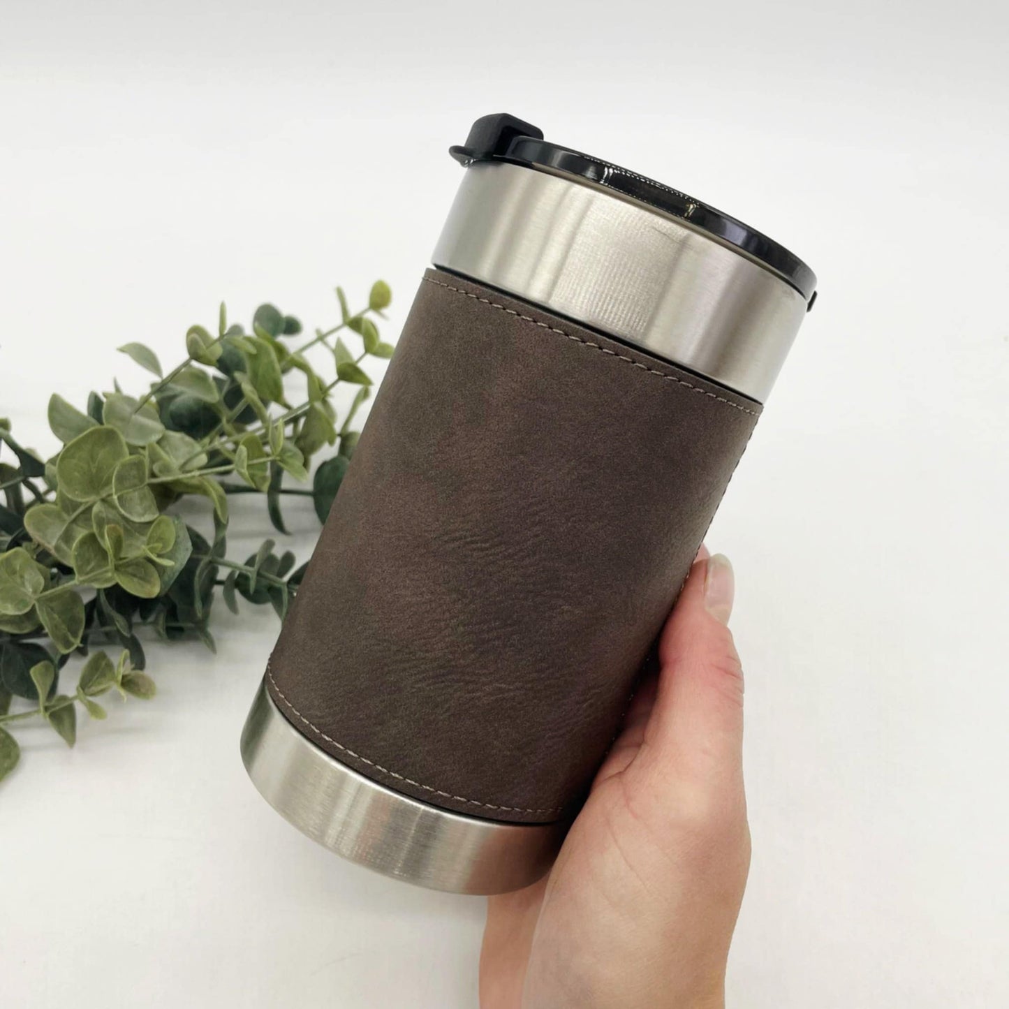 Leather Wrapped Engravable 4in1 Can Coolers