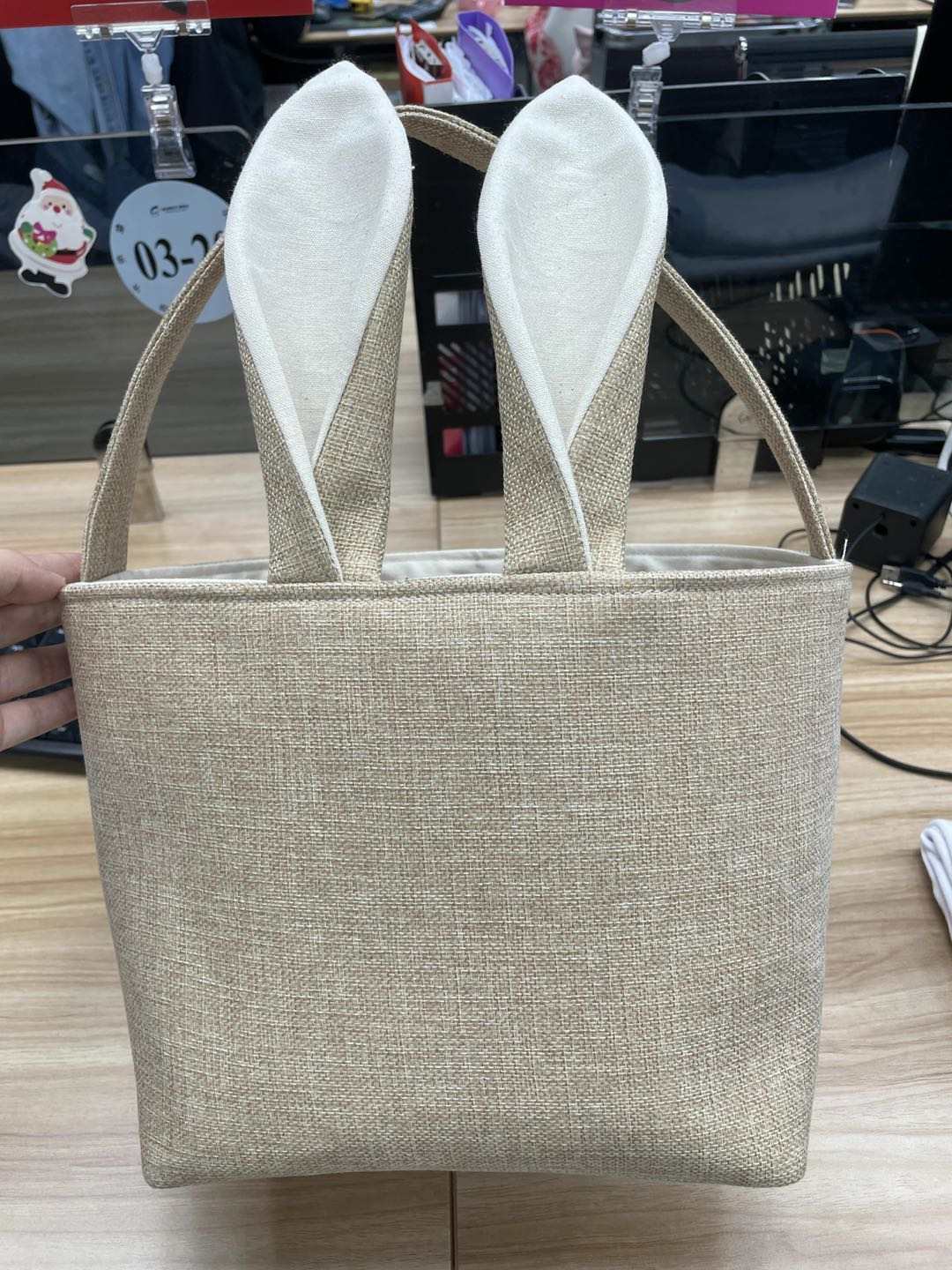 Linen Burlap Easter Basket