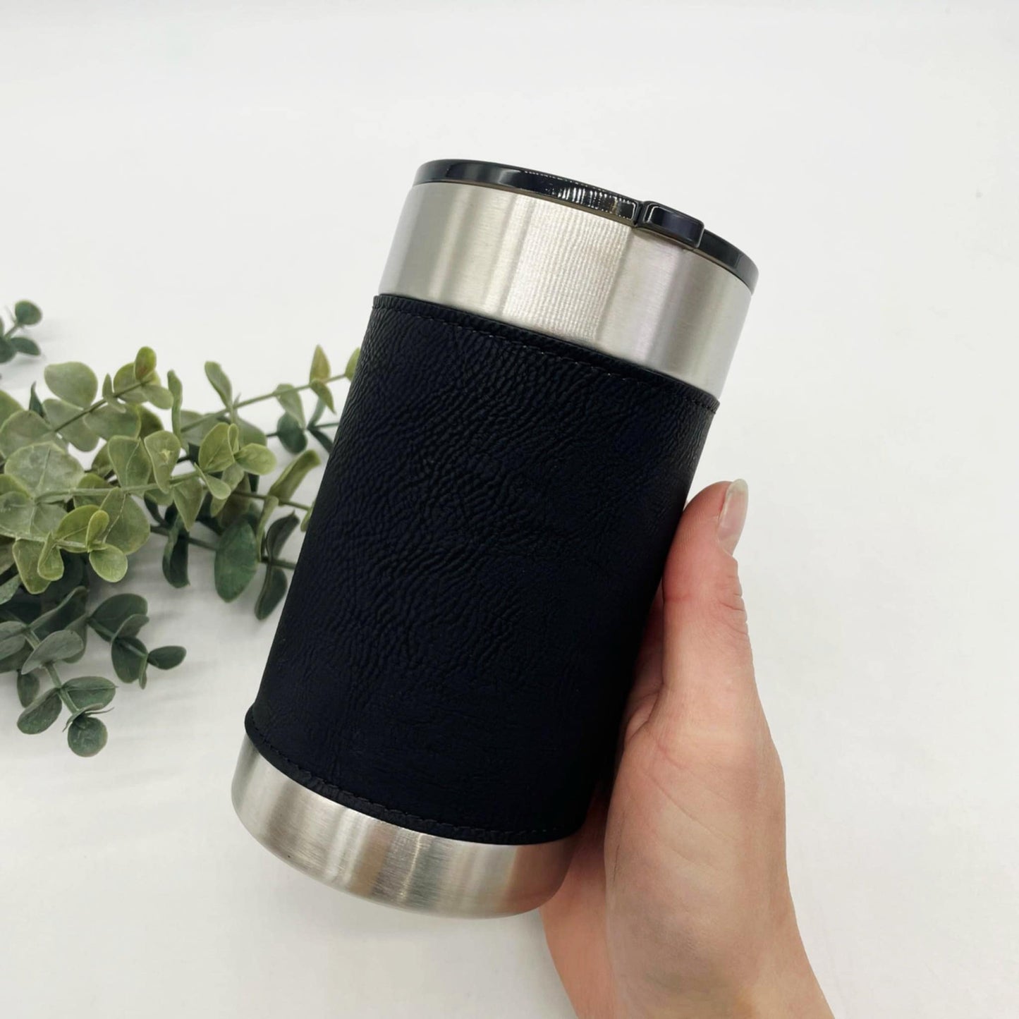 Leather Wrapped Engravable 4in1 Can Coolers