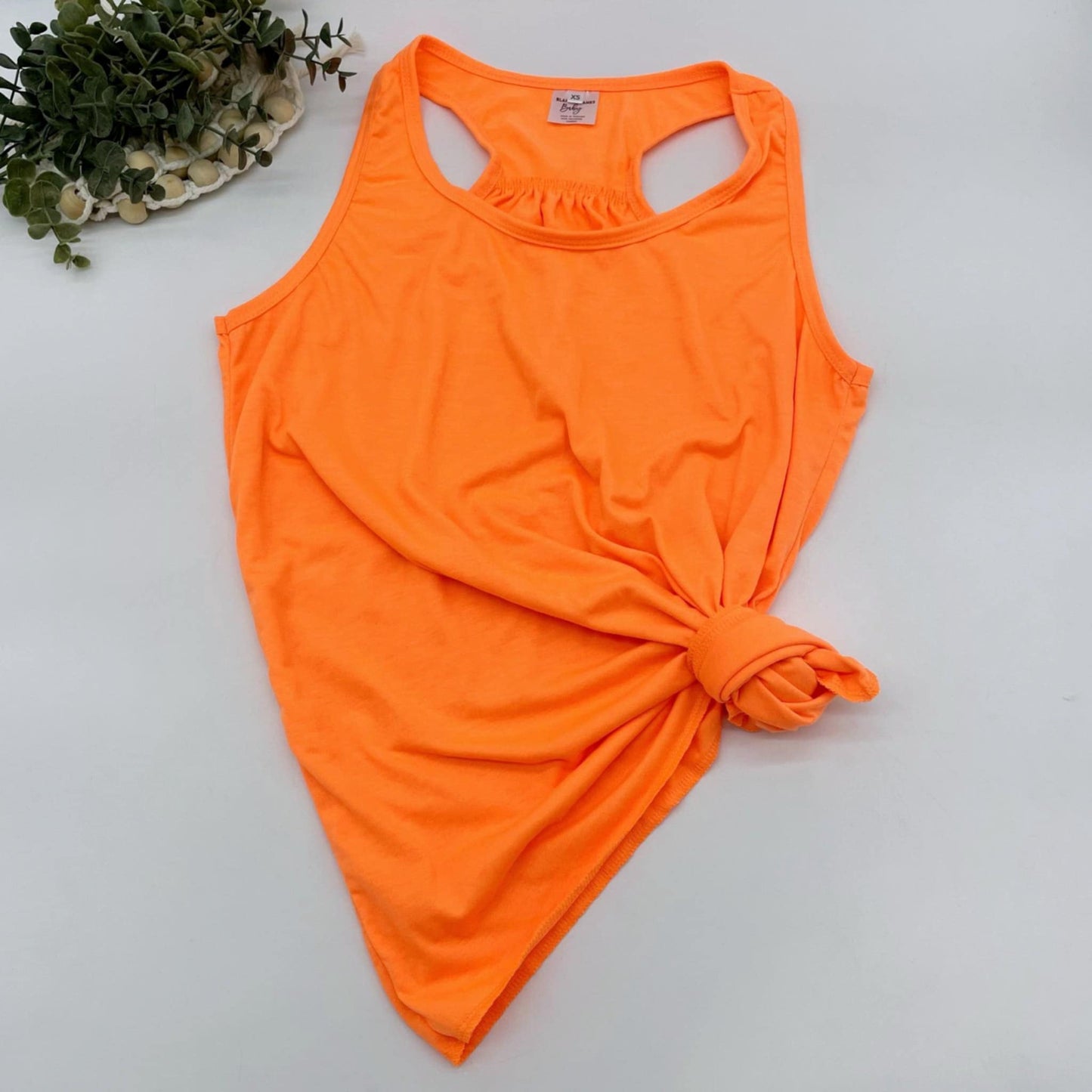 NEON - LADIES SCRUNCH BACK TANKS - INSTOCK