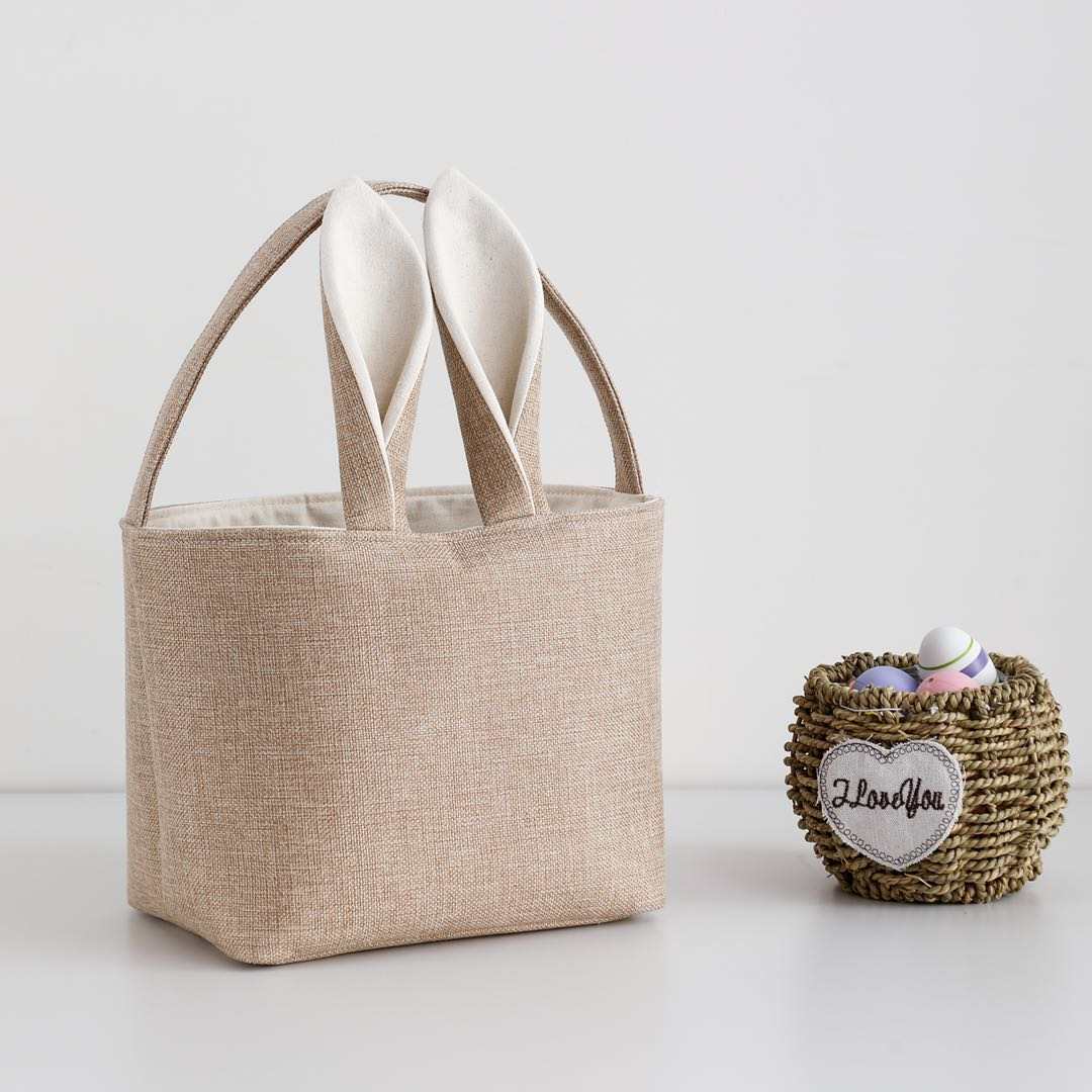 Linen Burlap Easter Basket