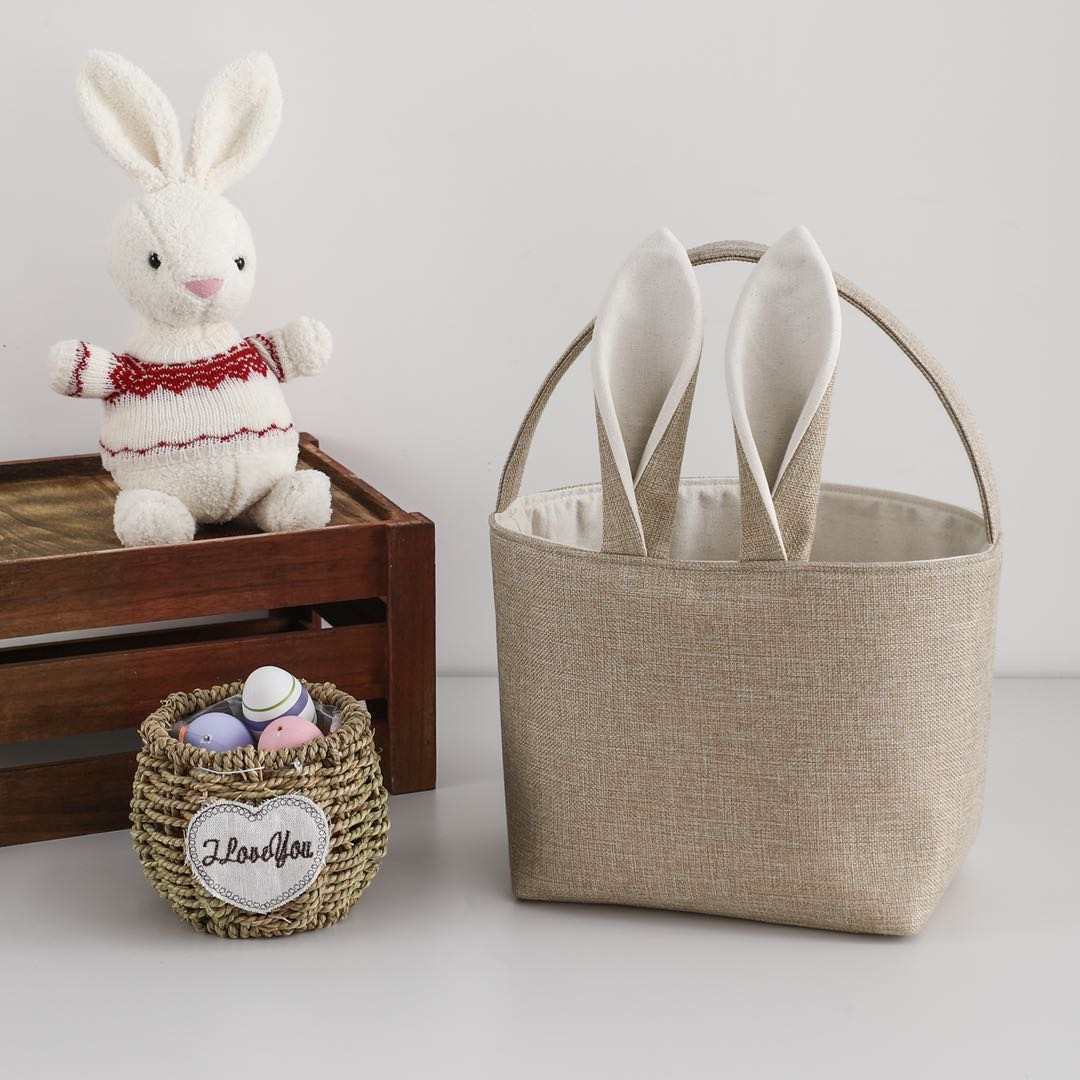Linen Burlap Easter Basket