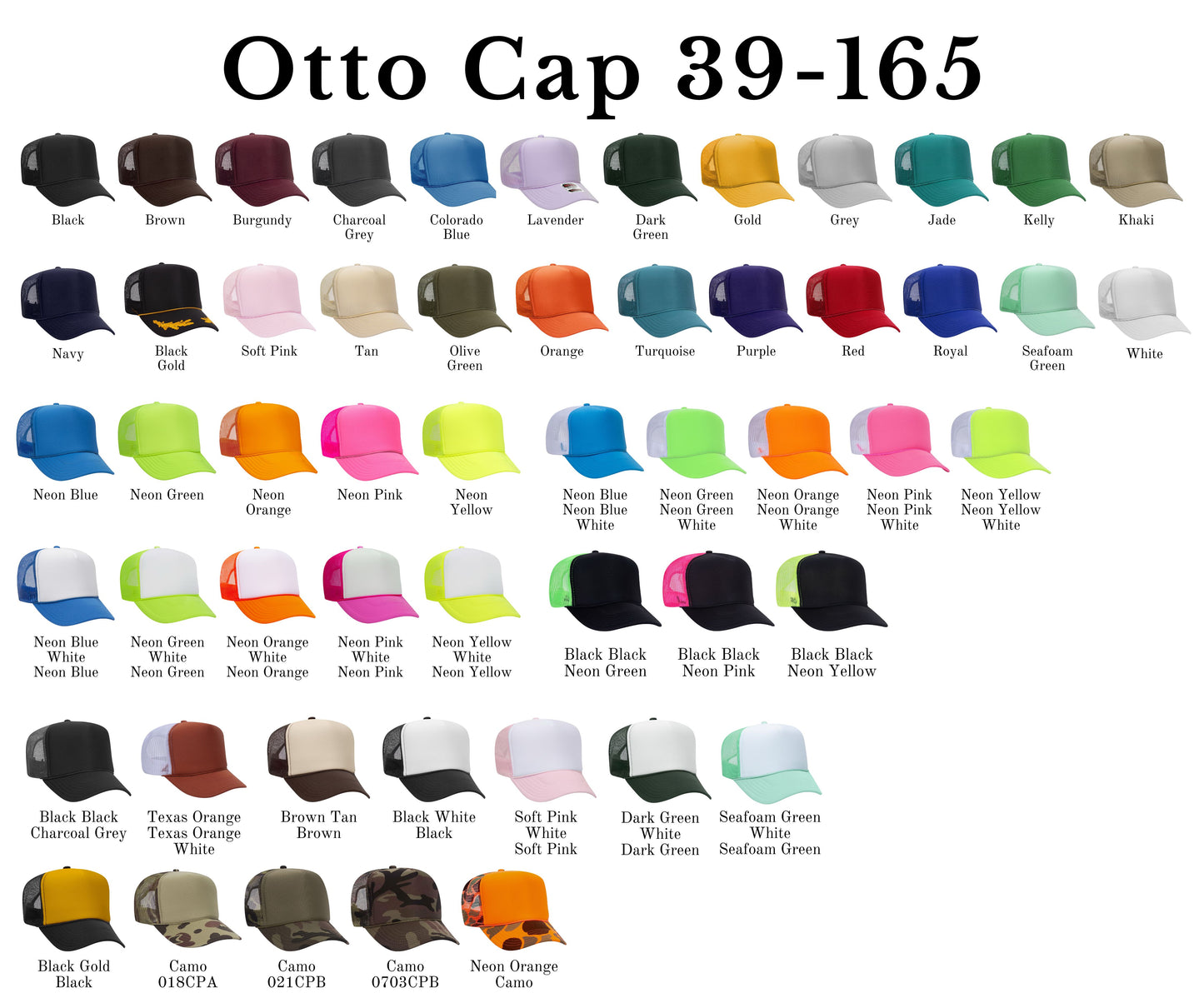 OTTO 5 Panel Foam Front High Crown Trucker 39-165 - INSTOCK