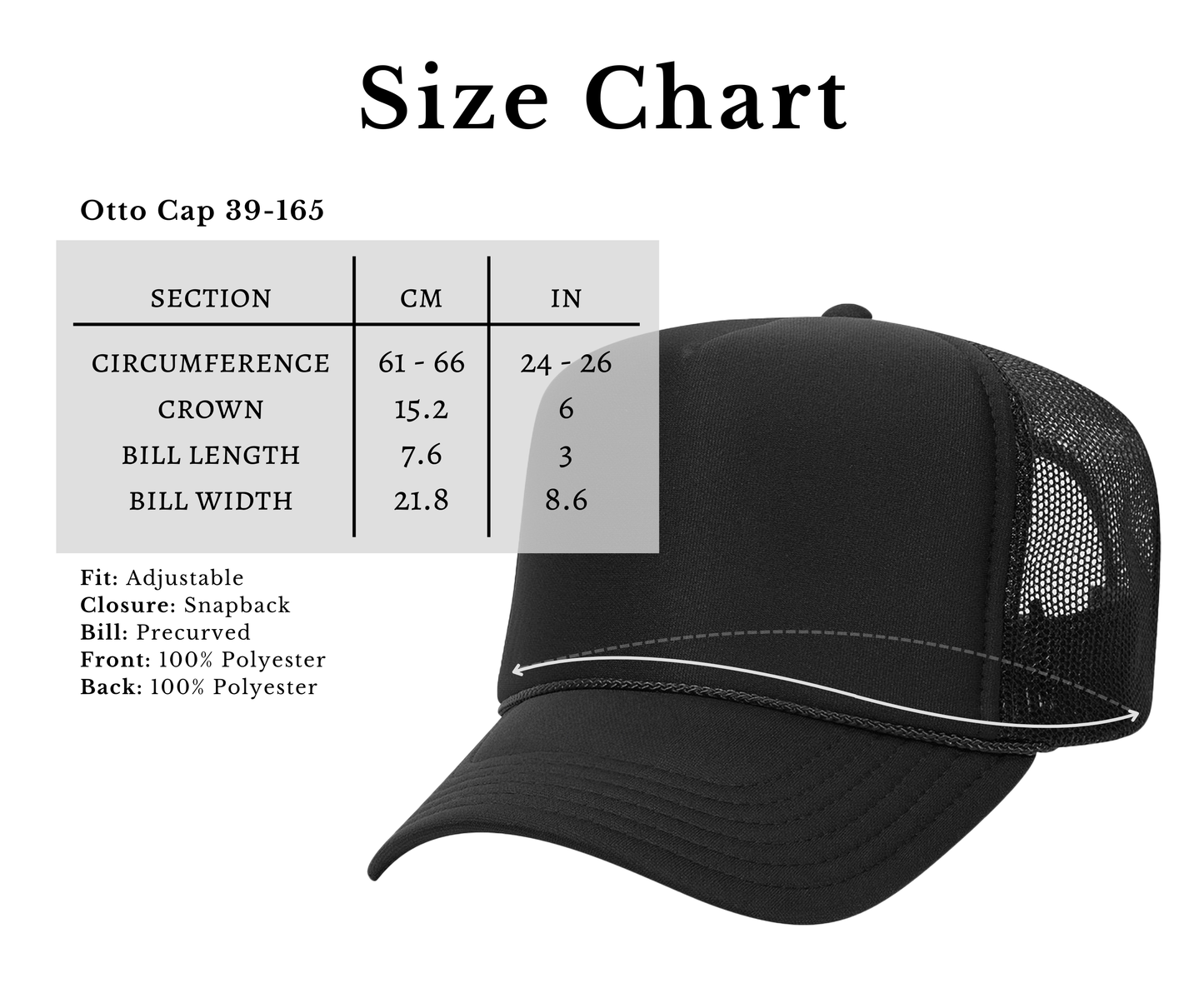 OTTO 5 Panel Foam Front High Crown Trucker 39-165 - INSTOCK