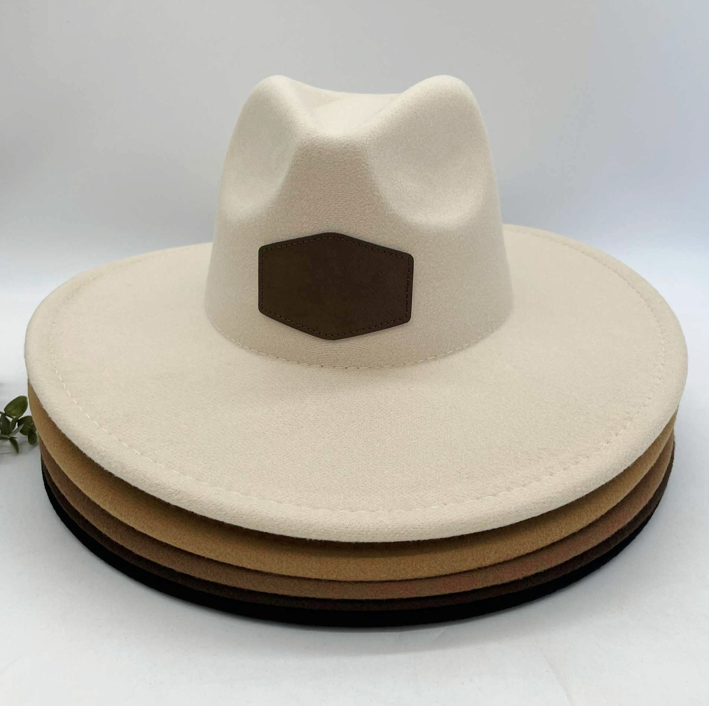 Flat Wide Brim Fedora Style Hat