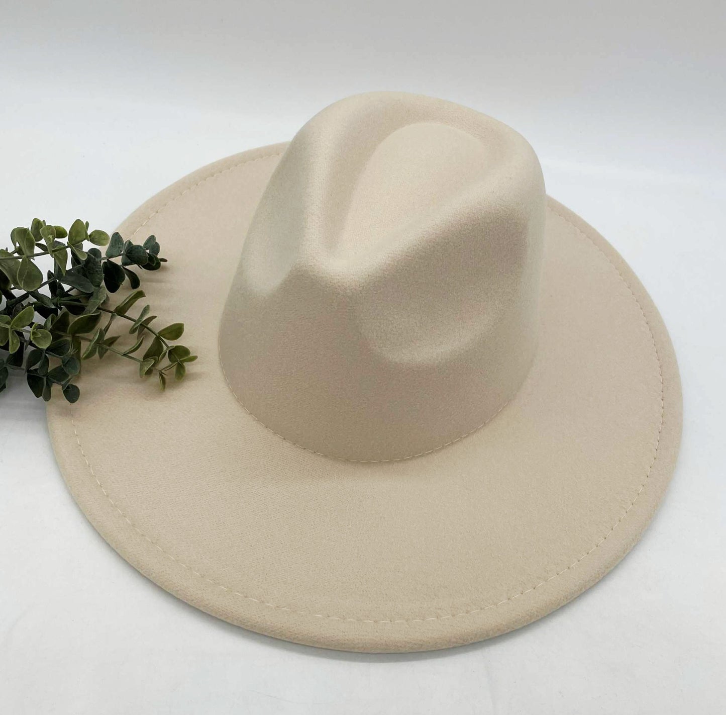 Flat Wide Brim Fedora Style Hat