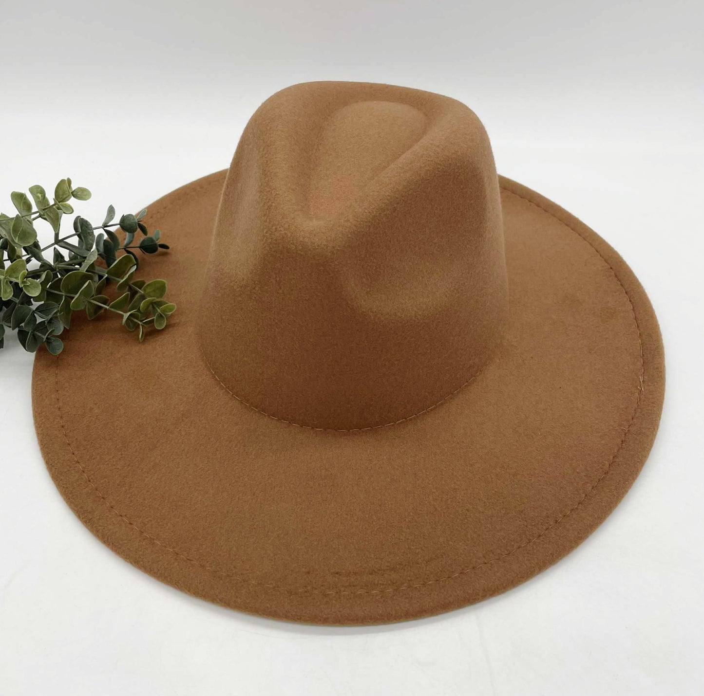Flat Wide Brim Fedora Style Hat