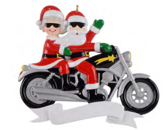 Motorcycle Couple - Polyresin Christmas Ornaments